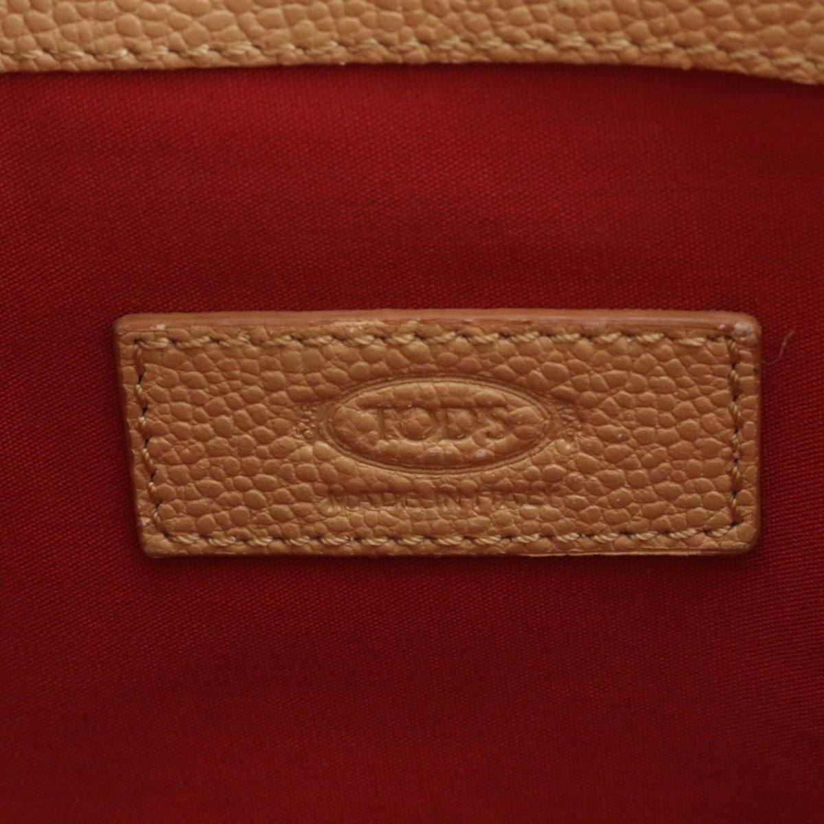Tod's Beige Leather Handbag Shoulder Bag Tote Bag (Pre-Owned)