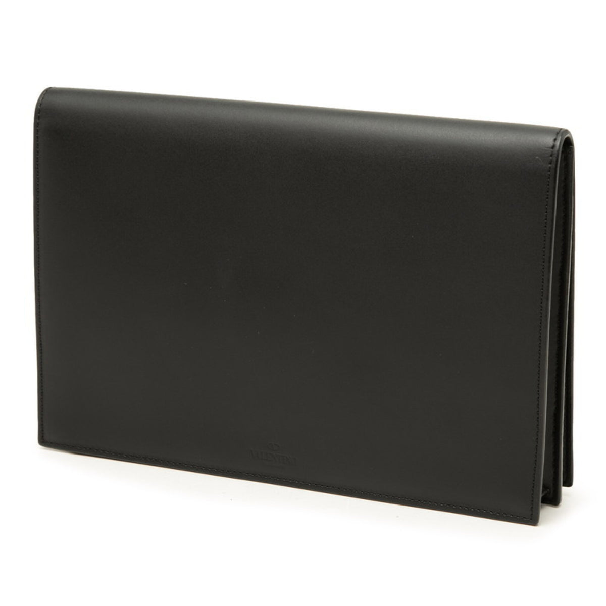 Valentino Black Leather Clutch Bag (Pre-Owned)