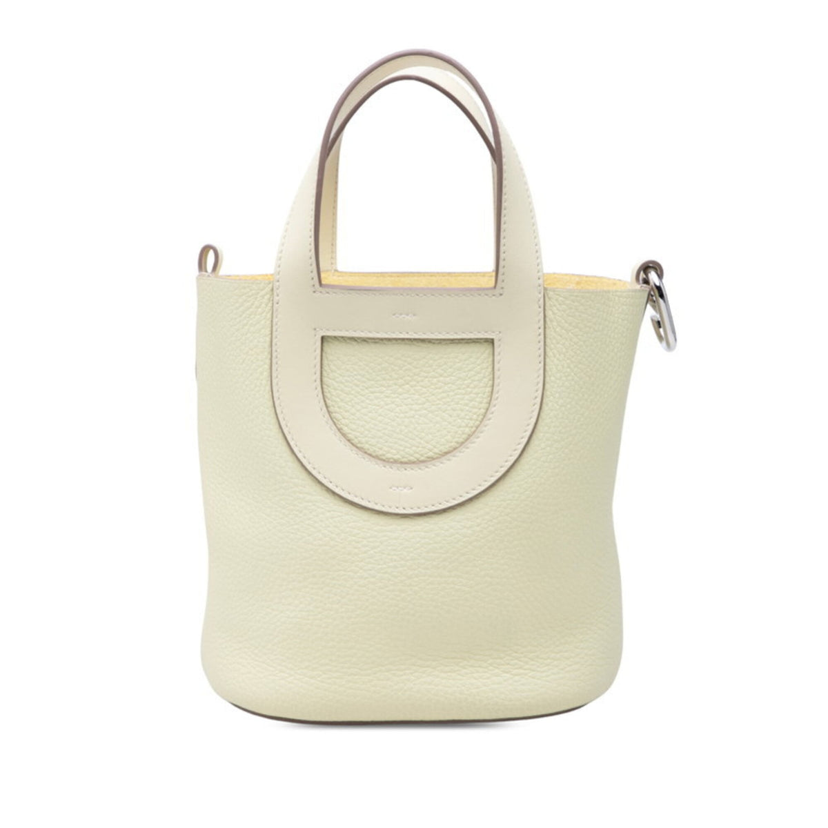 Hermes Silver Taurillon Clemence Leather Swift Leather Handbag (Pre-Owned)