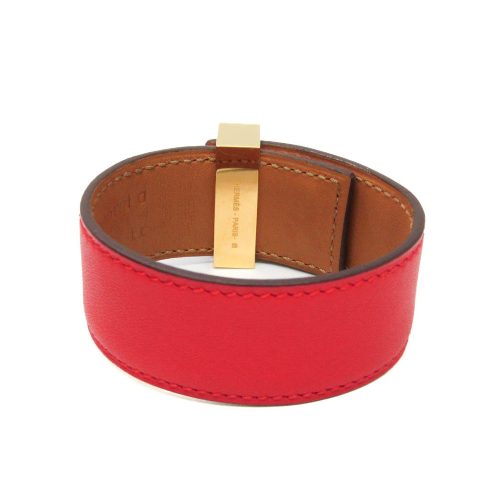 Hermes Collier De Chien 24 Bracelet Leather Red Leather Bracelet Jewelry (Pre-Owned)