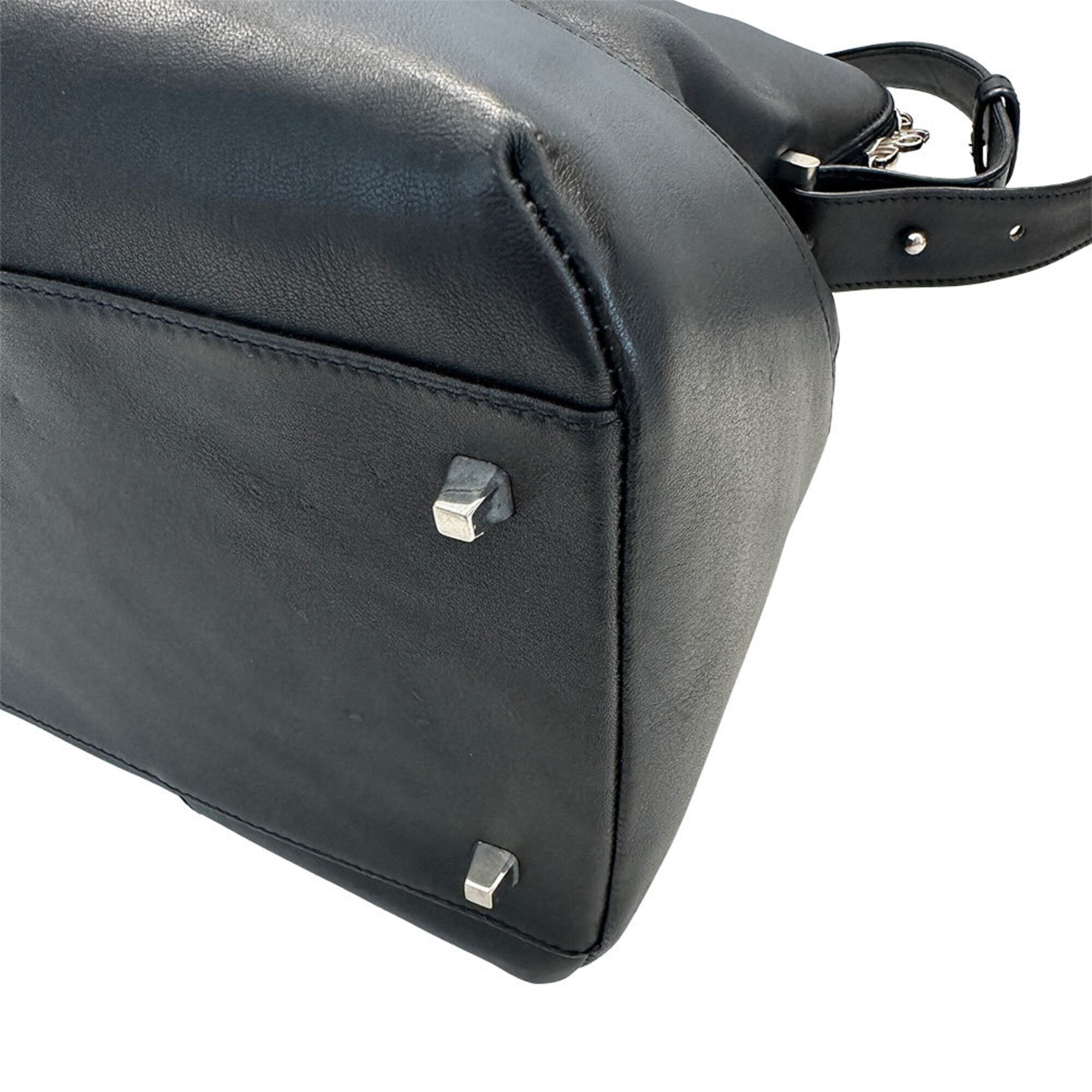 Loewe Black Leather Handbag Shoulder Bag (Pre-Owned)
