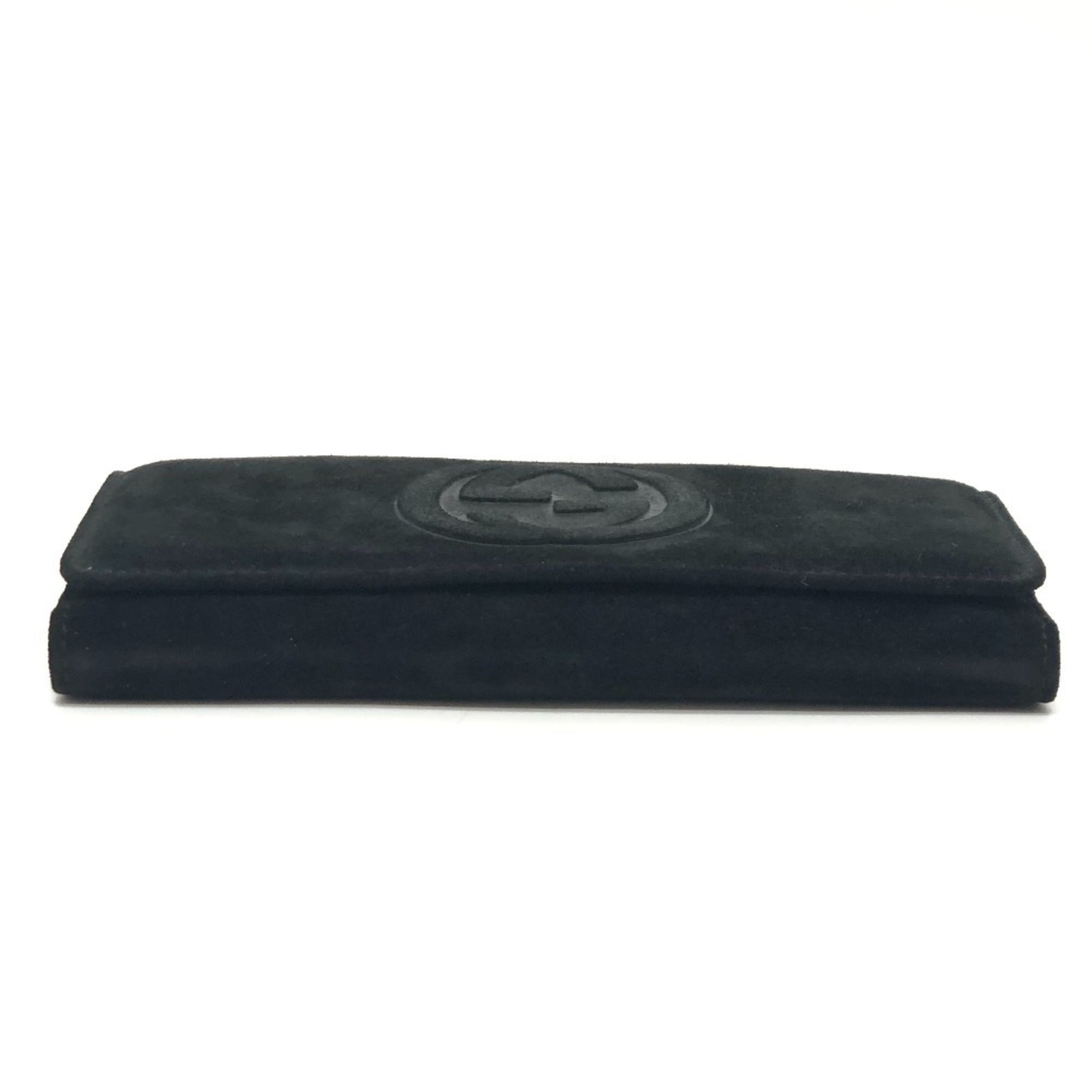 Gucci Black Suede Leather Long Wallet (Bi-Fold) (Pre-Owned)