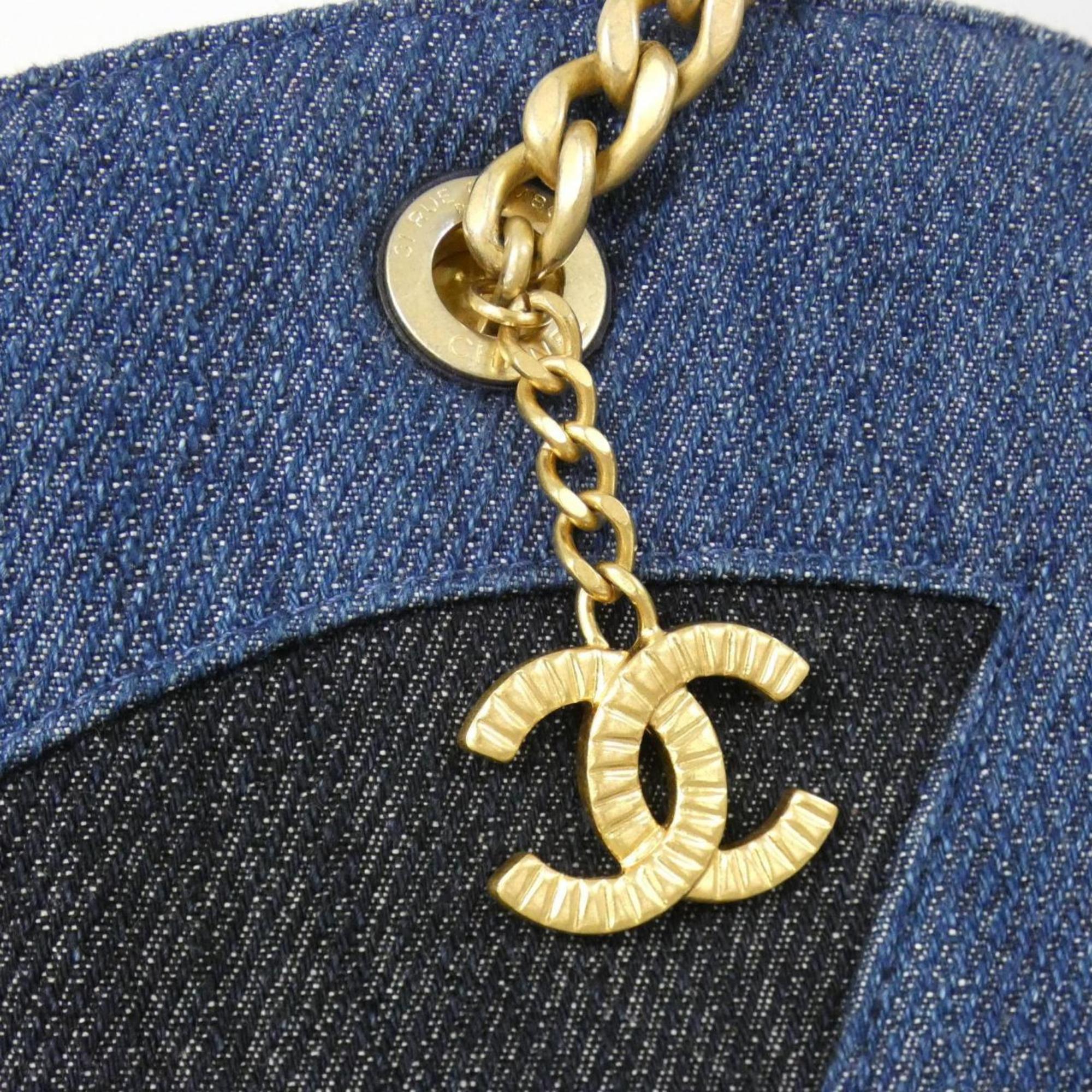 Chanel Blue Denim Handbag Pouch (Pre-Owned)
