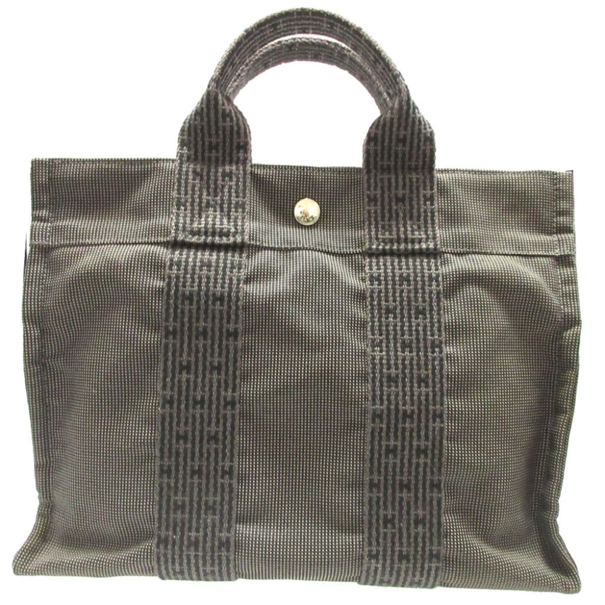 Hermes Gray Canvas Tote Bag (Pre-Owned)