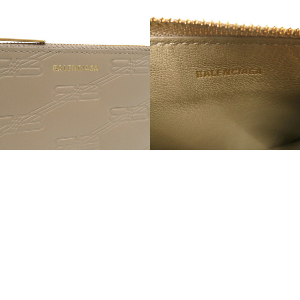 Balenciaga Beige Leather Coin Purse/Coin Case (Pre-Owned)