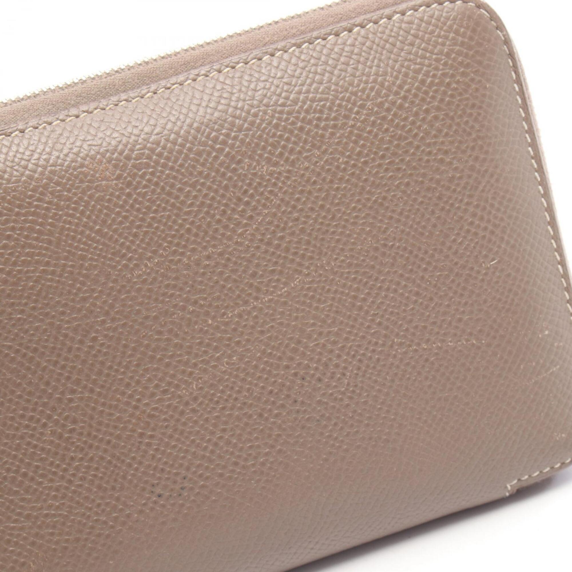 Hermes Etoupe Gray Gray Epsom Leather Long Wallet (Bi-Fold) (Pre-Owned)