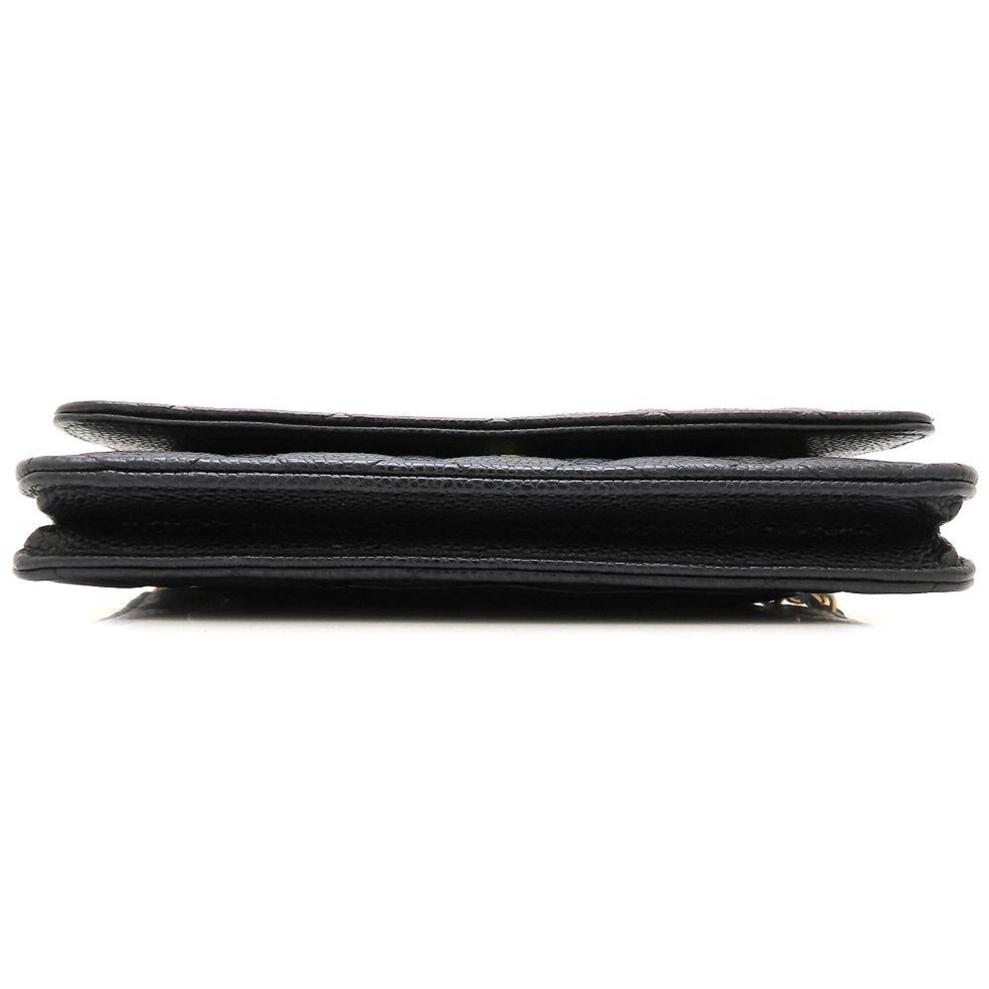 Chanel Black Grained Calfskin Chain/Shoulder Wallet (Pre-Owned)