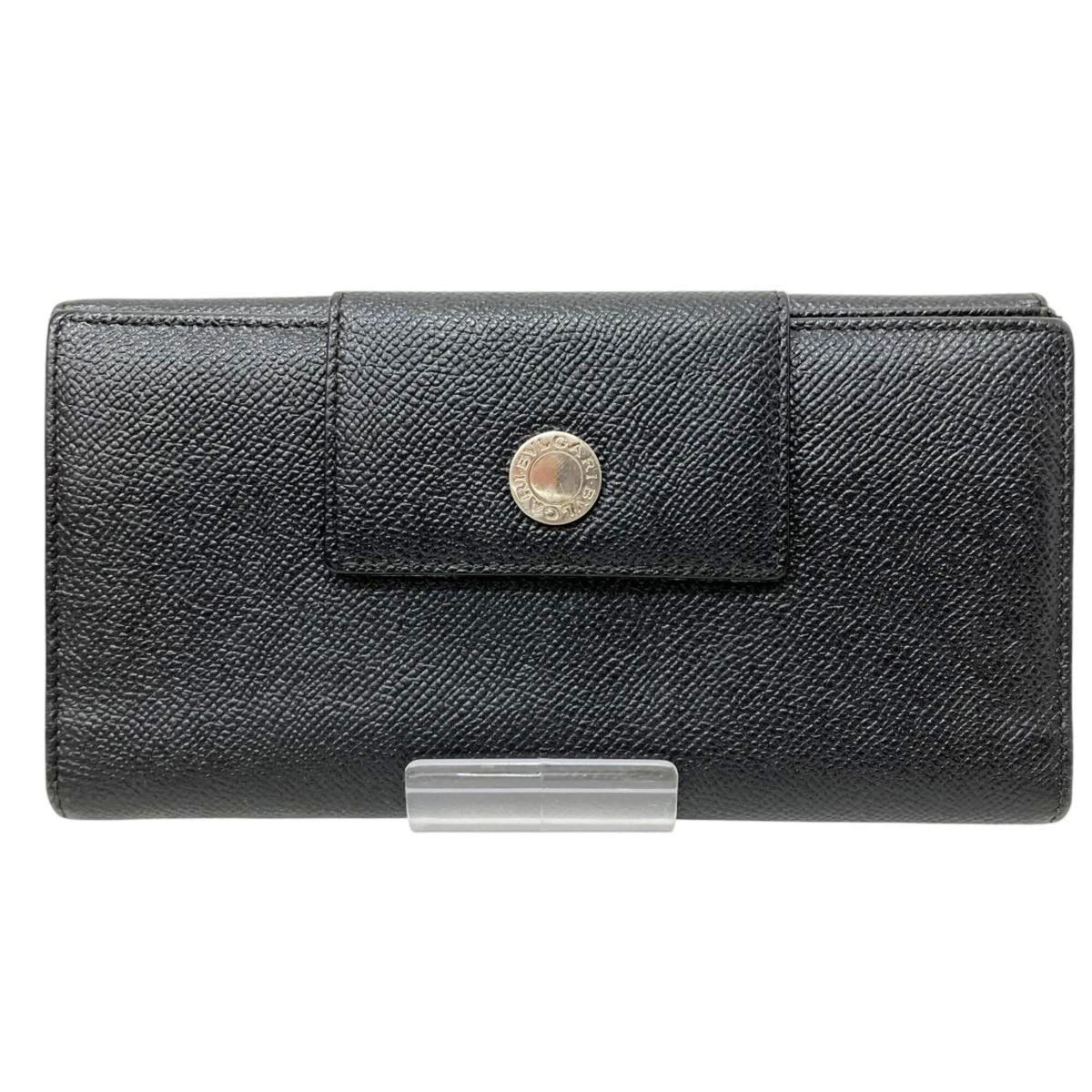 Bvlgari Black Leather Long Wallet (Bi-Fold) (Pre-Owned)