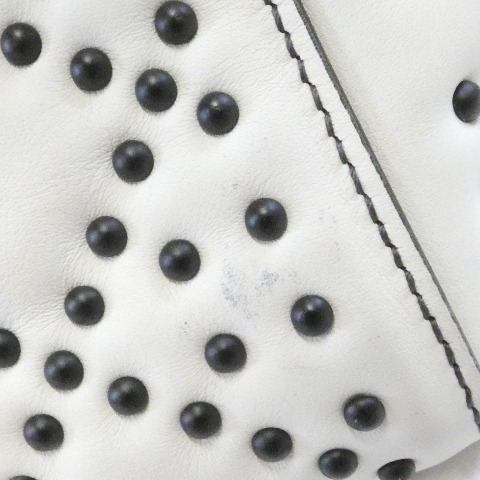 Christian Dior Black White Leather Handbag (Pre-Owned)