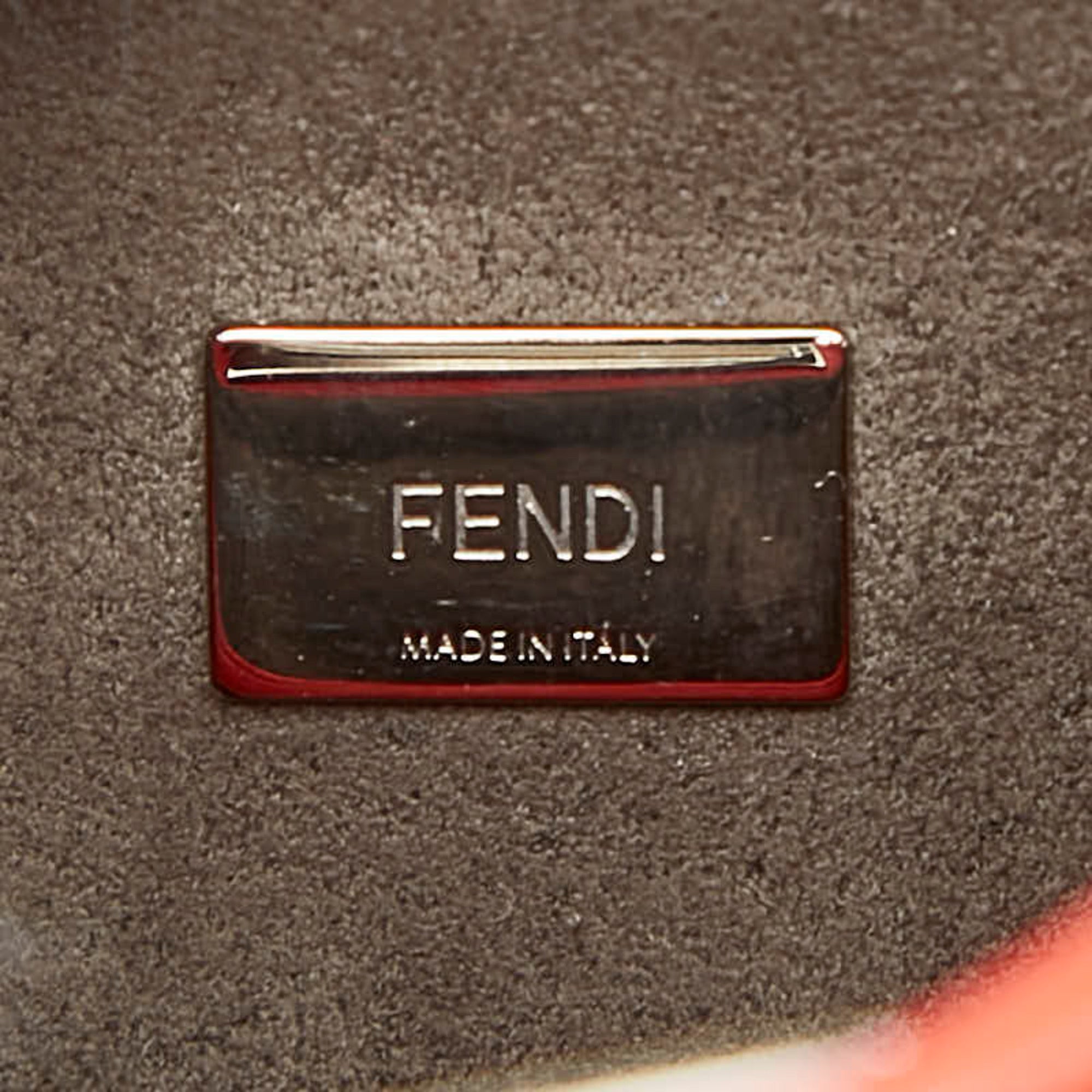 Fendi Red Color Leather Handbag Pochette Shoulder Bag (Pre-Owned)