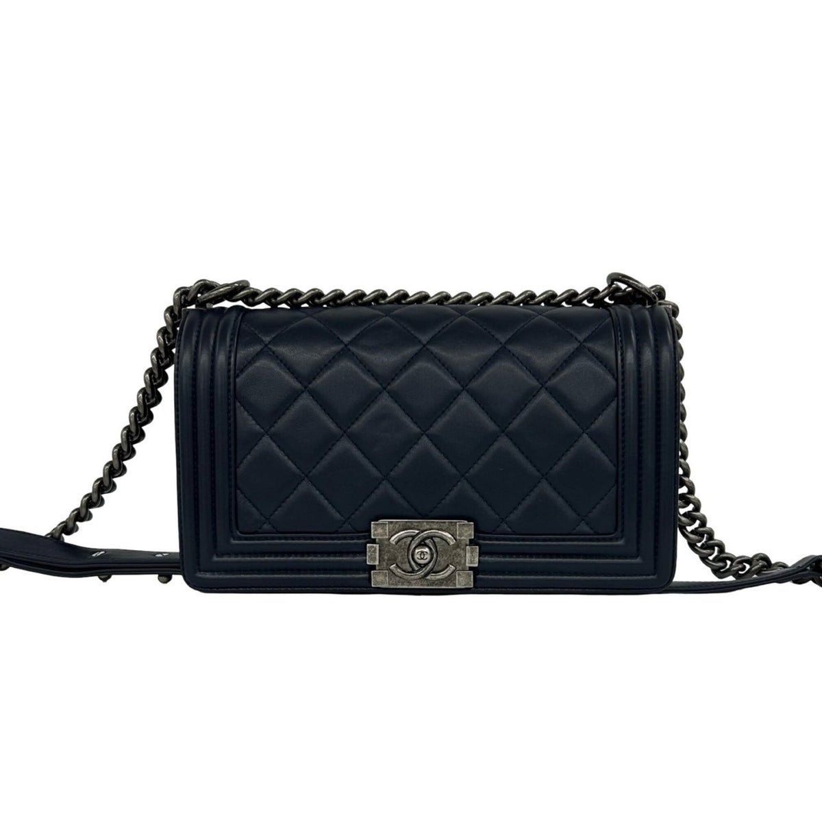 Chanel Navy Leather Shoulder Bag (Pre-Owned)
