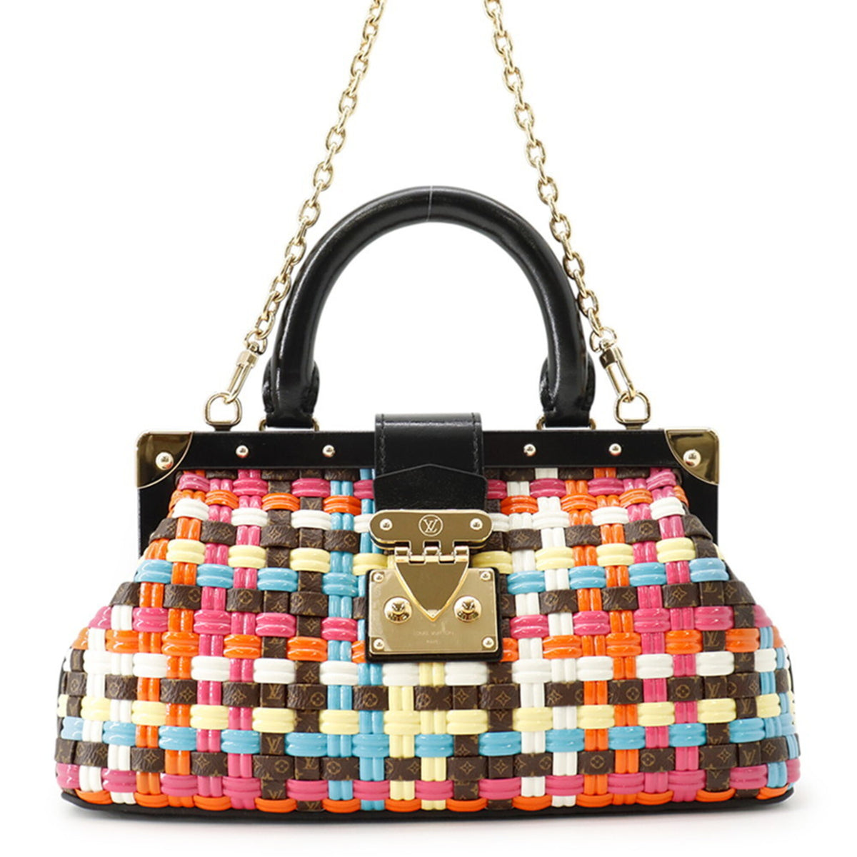 Louis Vuitton Monogram Multi-Color Noir Monogram Leather Handbag (Pre-Owned)