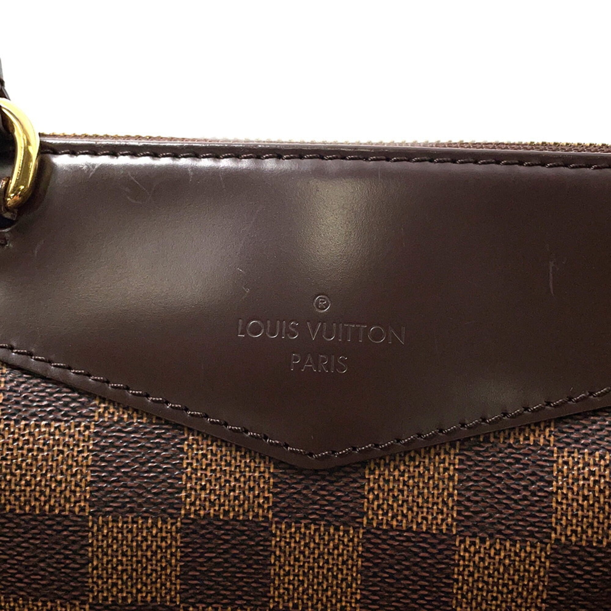 Louis Vuitton Damier Damier Canvas Ebene Red Color Damier Canvas Handbag Shoulder Bag (Pre-Owned)