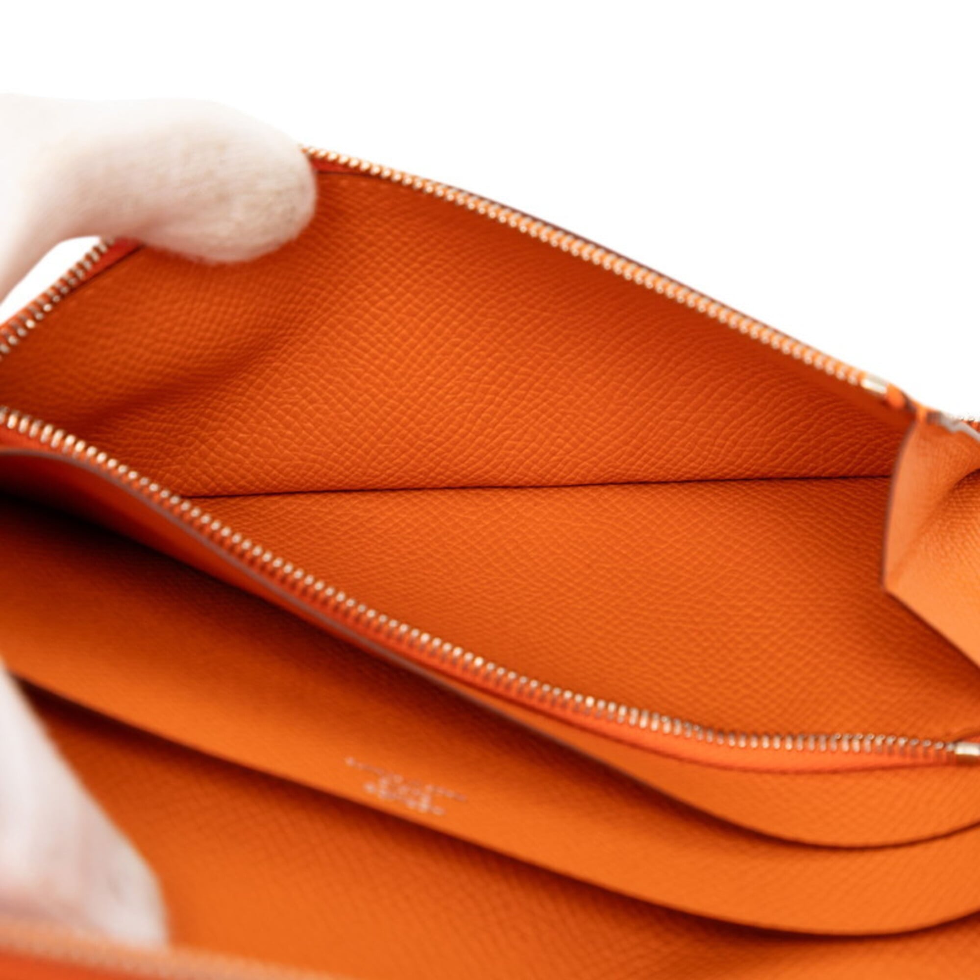 Hermes Orange Epsom Leather Long Bill Wallet (Bi-Fold) (Pre-Owned)