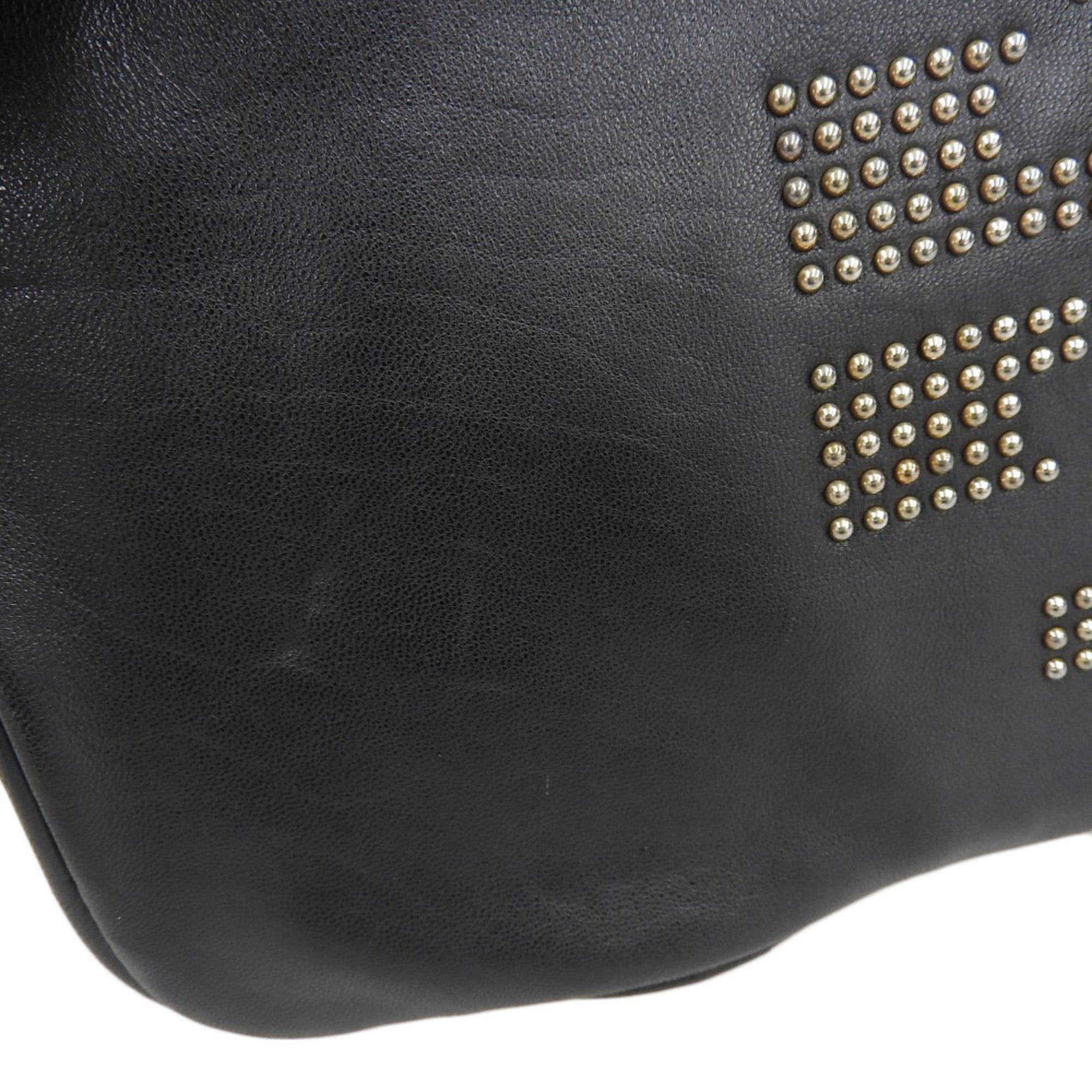 Tory Burch Black Leather Clutch Bag Shoulder Bag (Pre-Owned)
