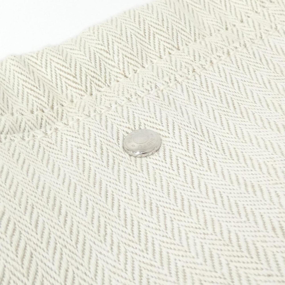 Hermes Fauve Natural Toile Chevron Barenia Leather Handbag Pouch (Pre-Owned)