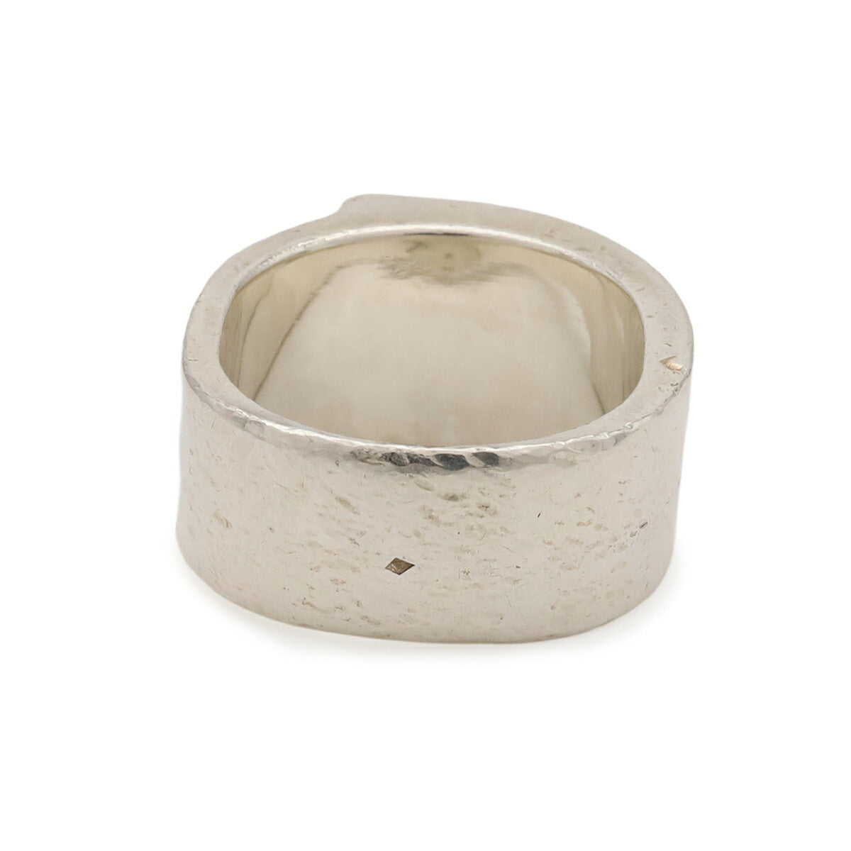 Hermes Silver Blue Silver 925 Band Ring (Pre-Owned)