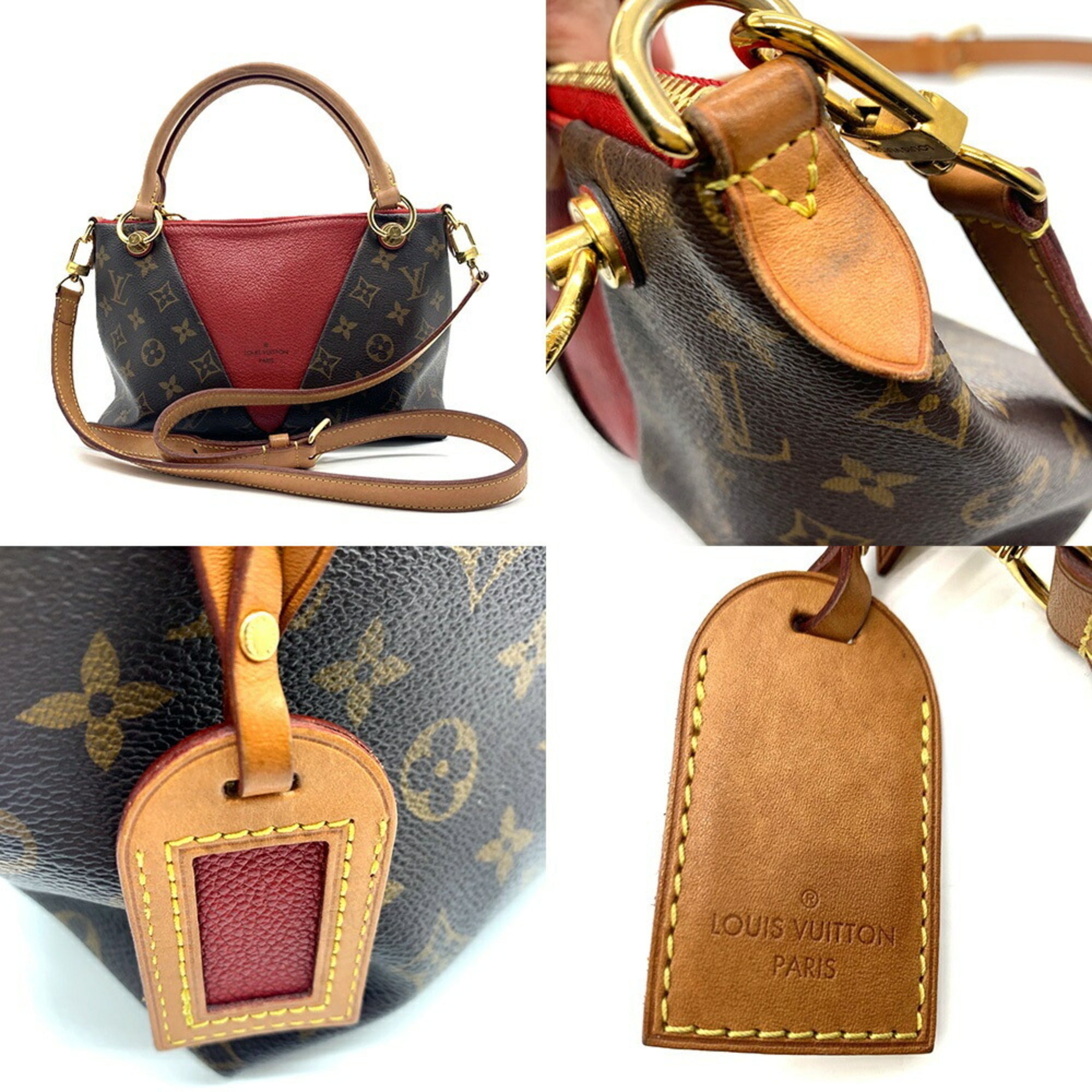 Louis Vuitton Brown Cerise Monogram Red Color Monogram Leather Handbag (Pre-Owned)