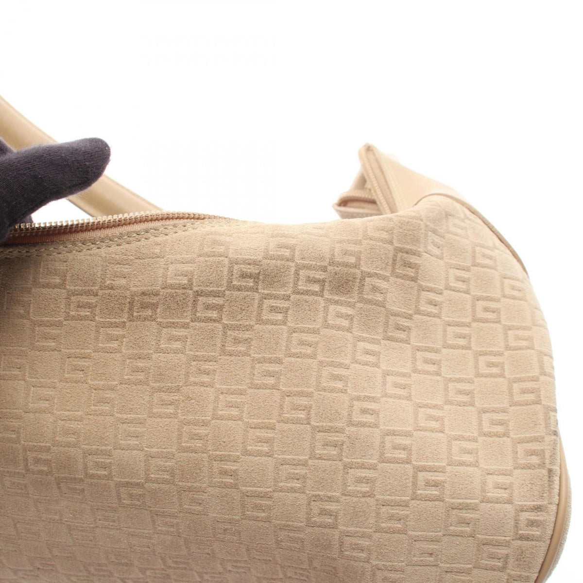 Gucci Beige Suede Leather Handbag Shoulder Bag (Pre-Owned)