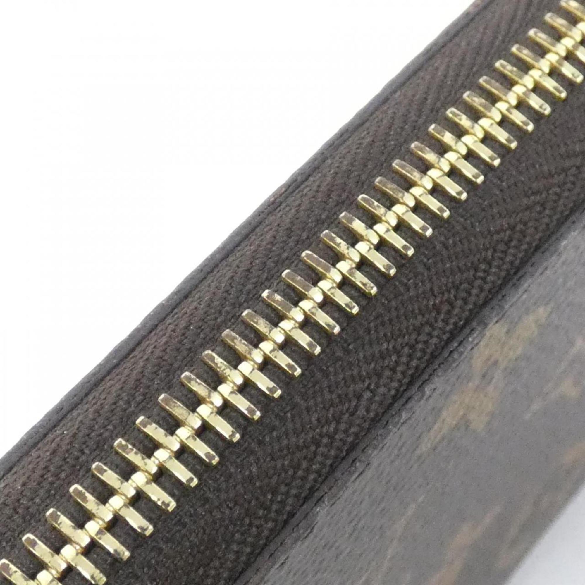 Louis Vuitton Marron Coated Canvas Long Wallet (Bi-Fold) (Pre-Owned)