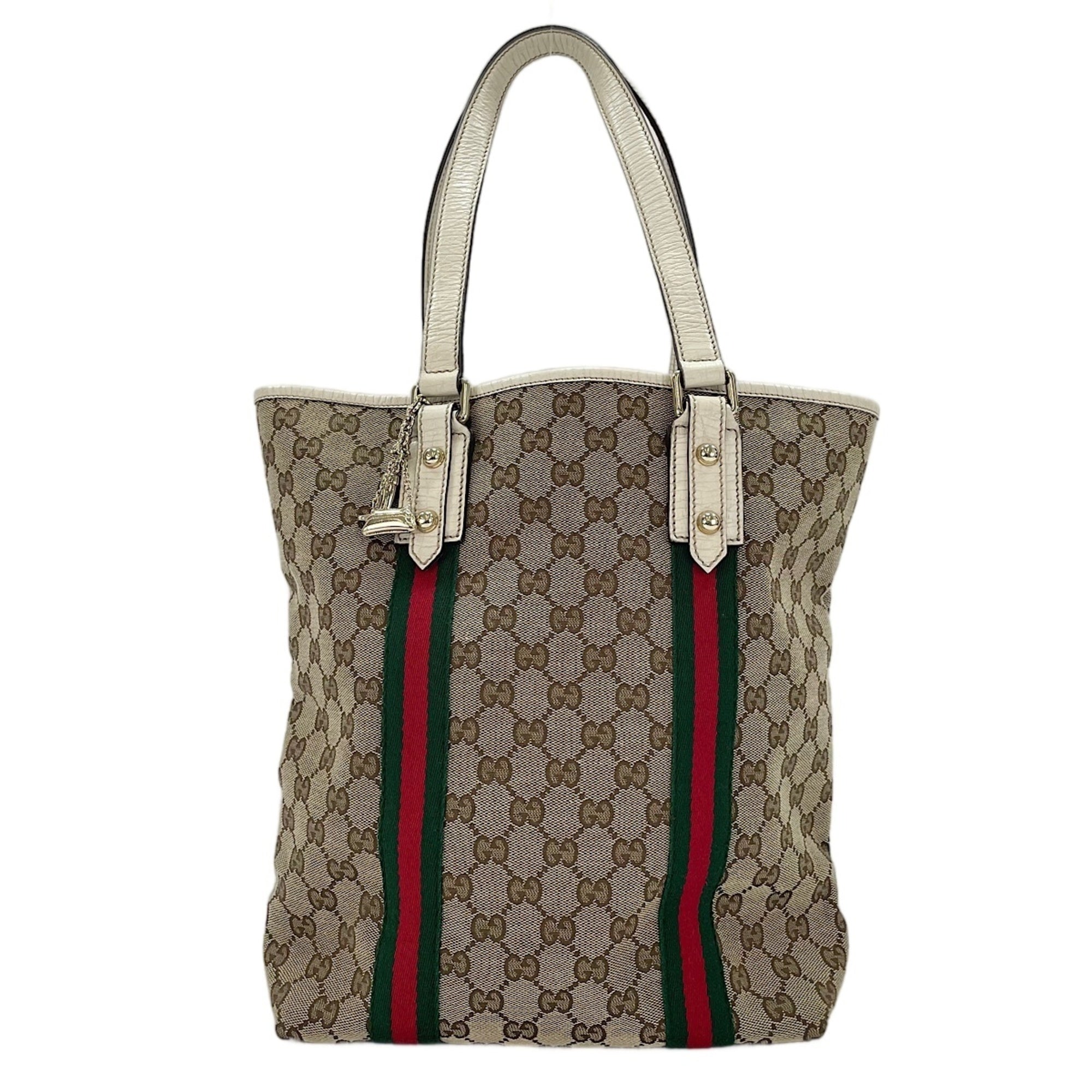 Gucci Sherry Line Beige Handbag (Pre-Owned)