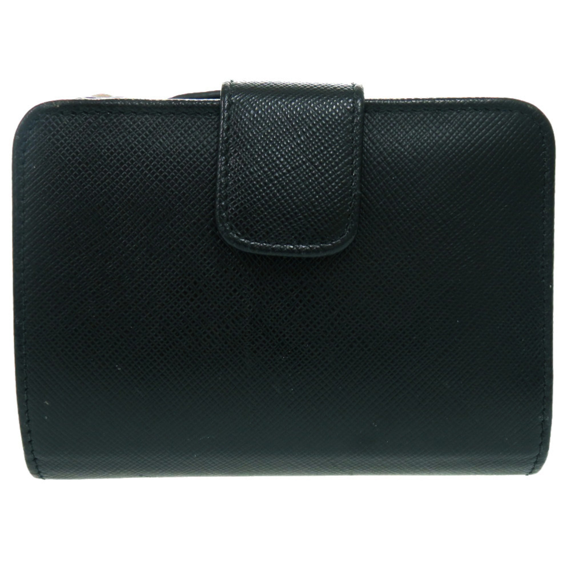 Prada Black Pink Leather Saffiano Wallet (Bi-Fold) (Pre-Owned)