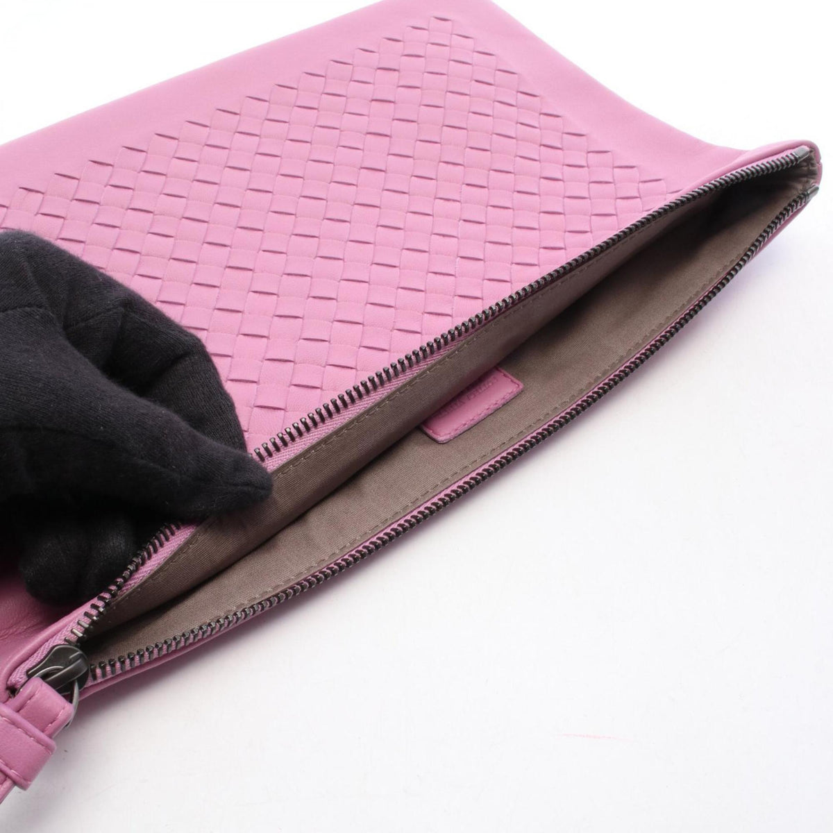 Bottega Veneta Pink Leather Clutch Bag Handbag (Pre-Owned)