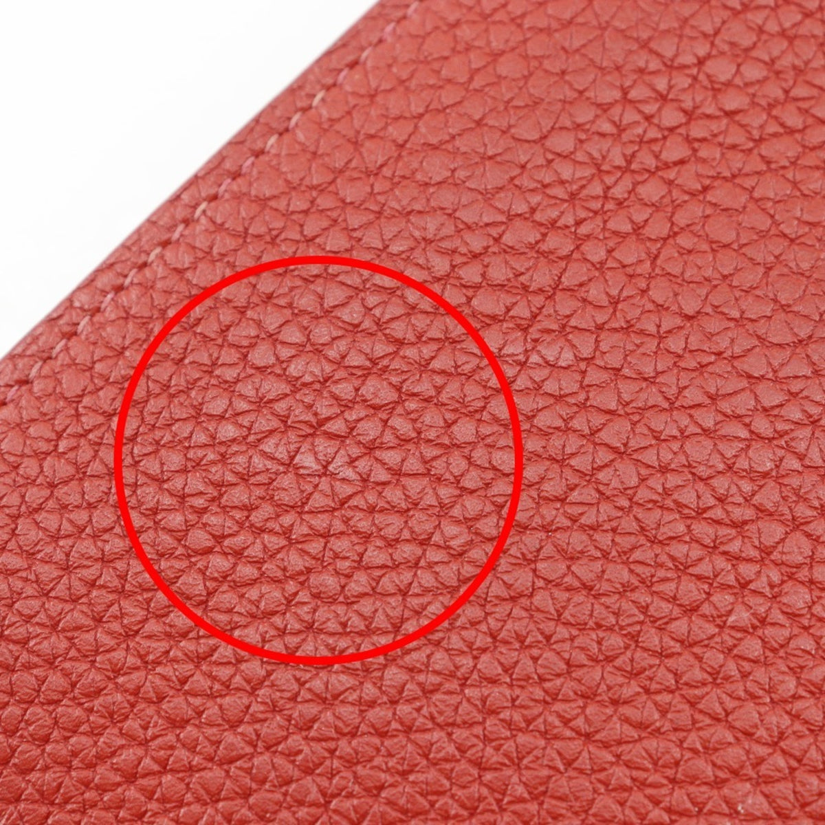 Hermes Dogon Red Color Taurillon Clemence Leather Long Wallet (Bi-Fold) (Pre-Owned)