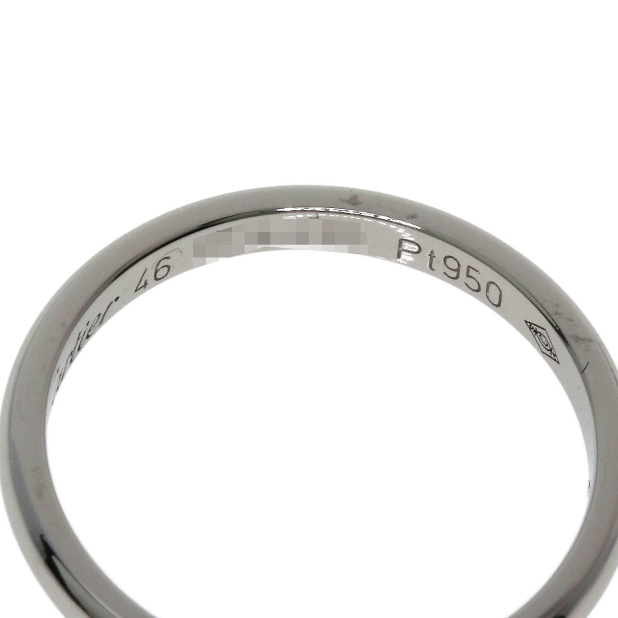 Cartier Silver Platinum 950 Band Ring (Pre-Owned)