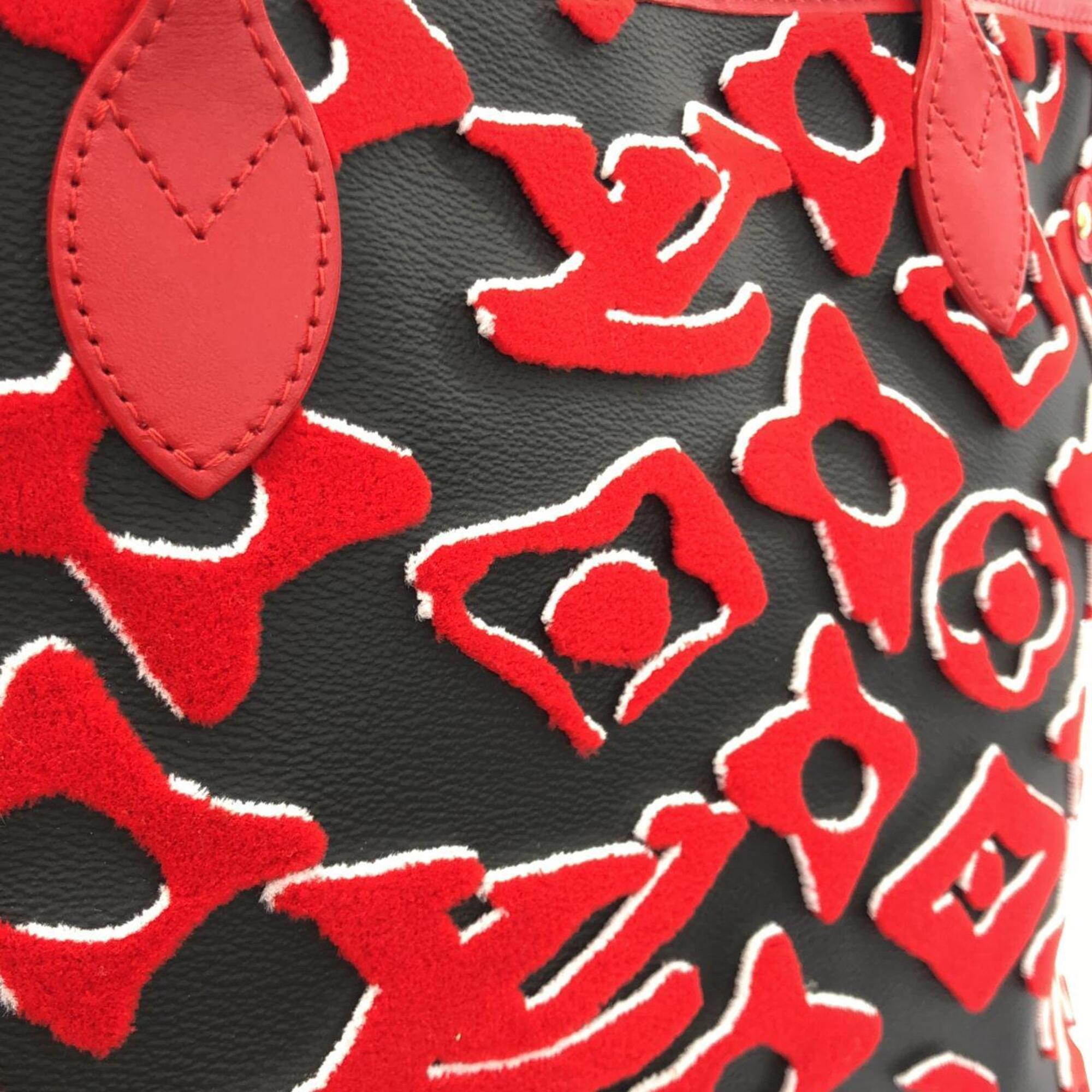 Louis Vuitton Black Red Color Coated Canvas Handbag Pouch (Pre-Owned)