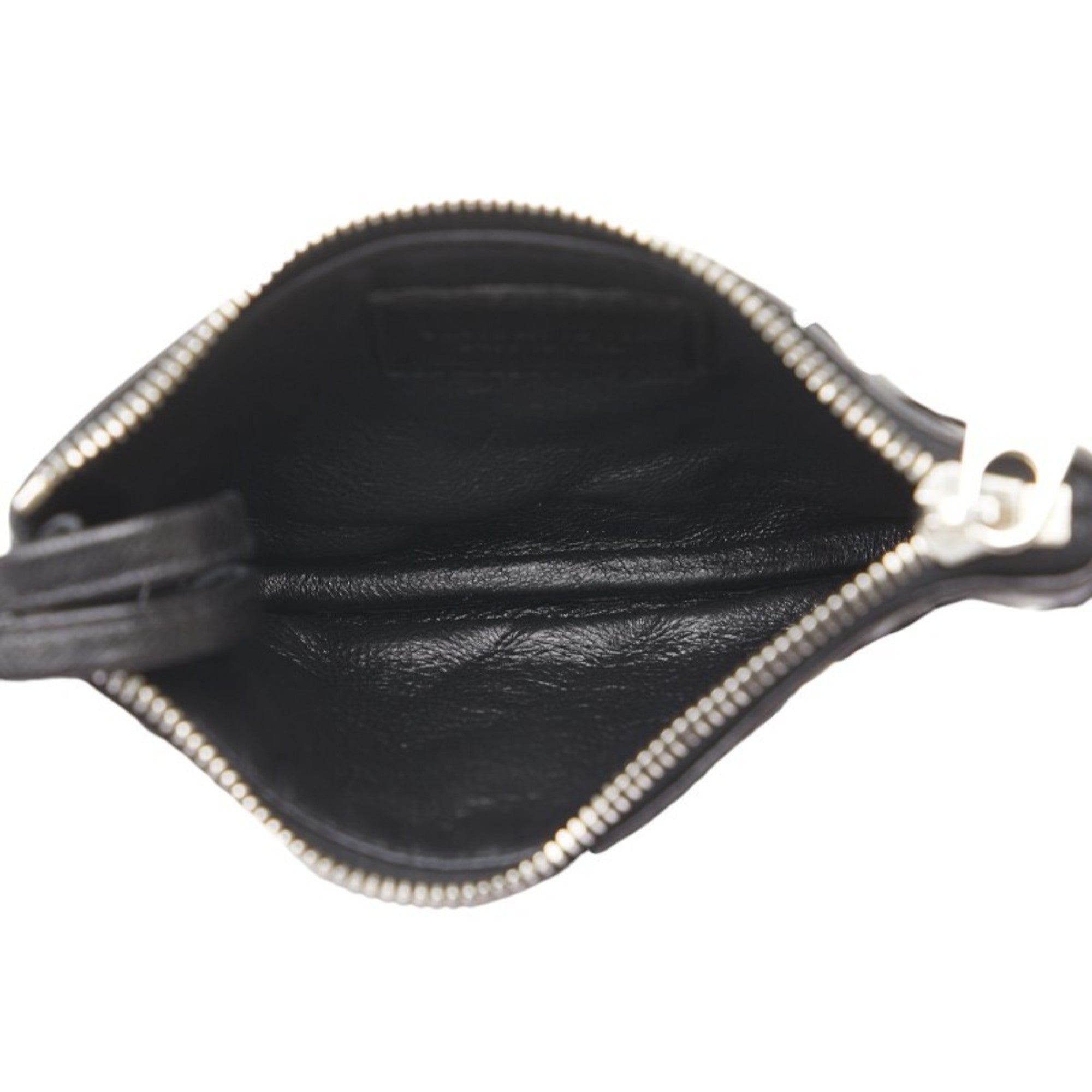 Bottega Veneta Black Leather Coin Purse/Coin Case (Pre-Owned)