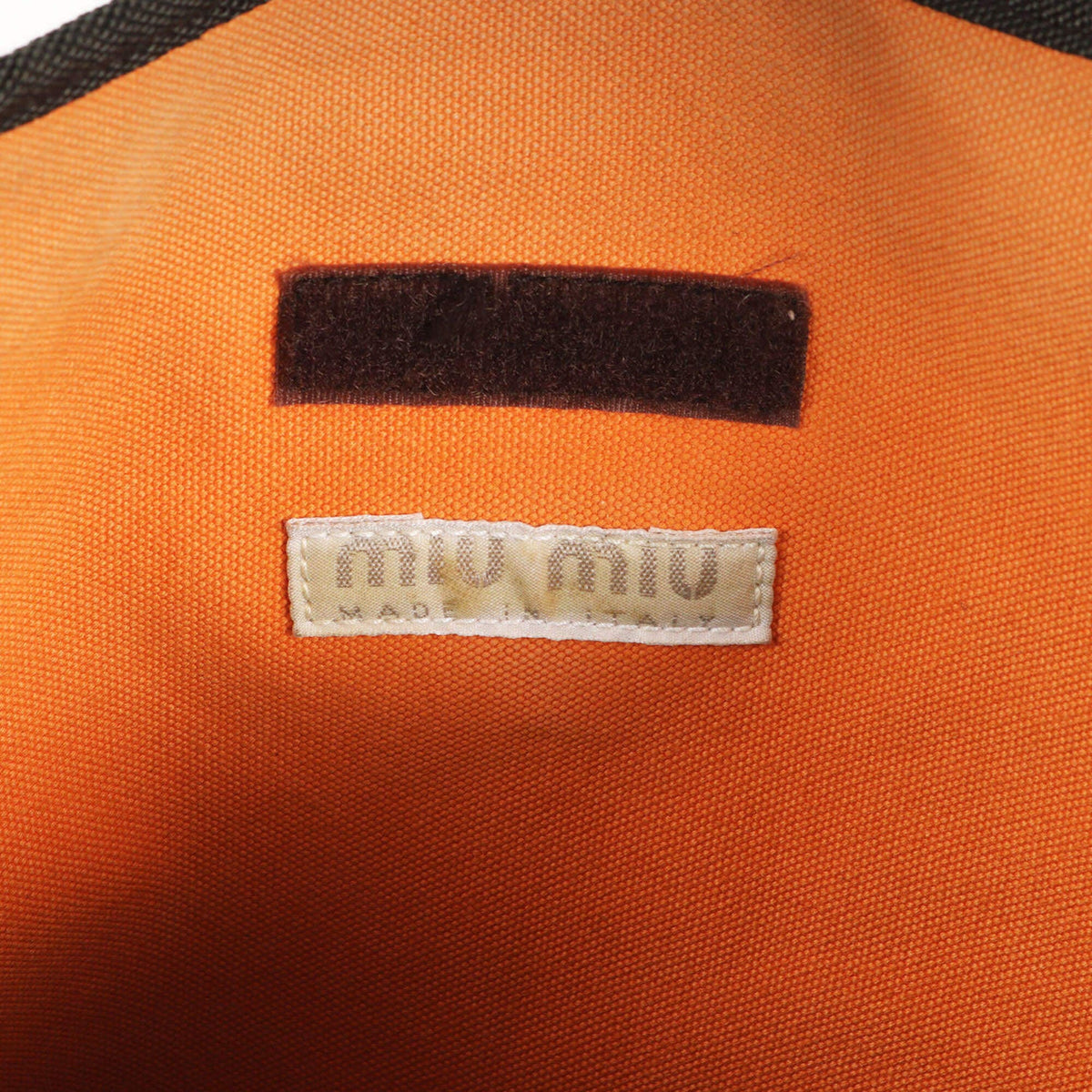 Miu Miu Brown Orange Canvas Suede Sling Bag (Pre-Owned)