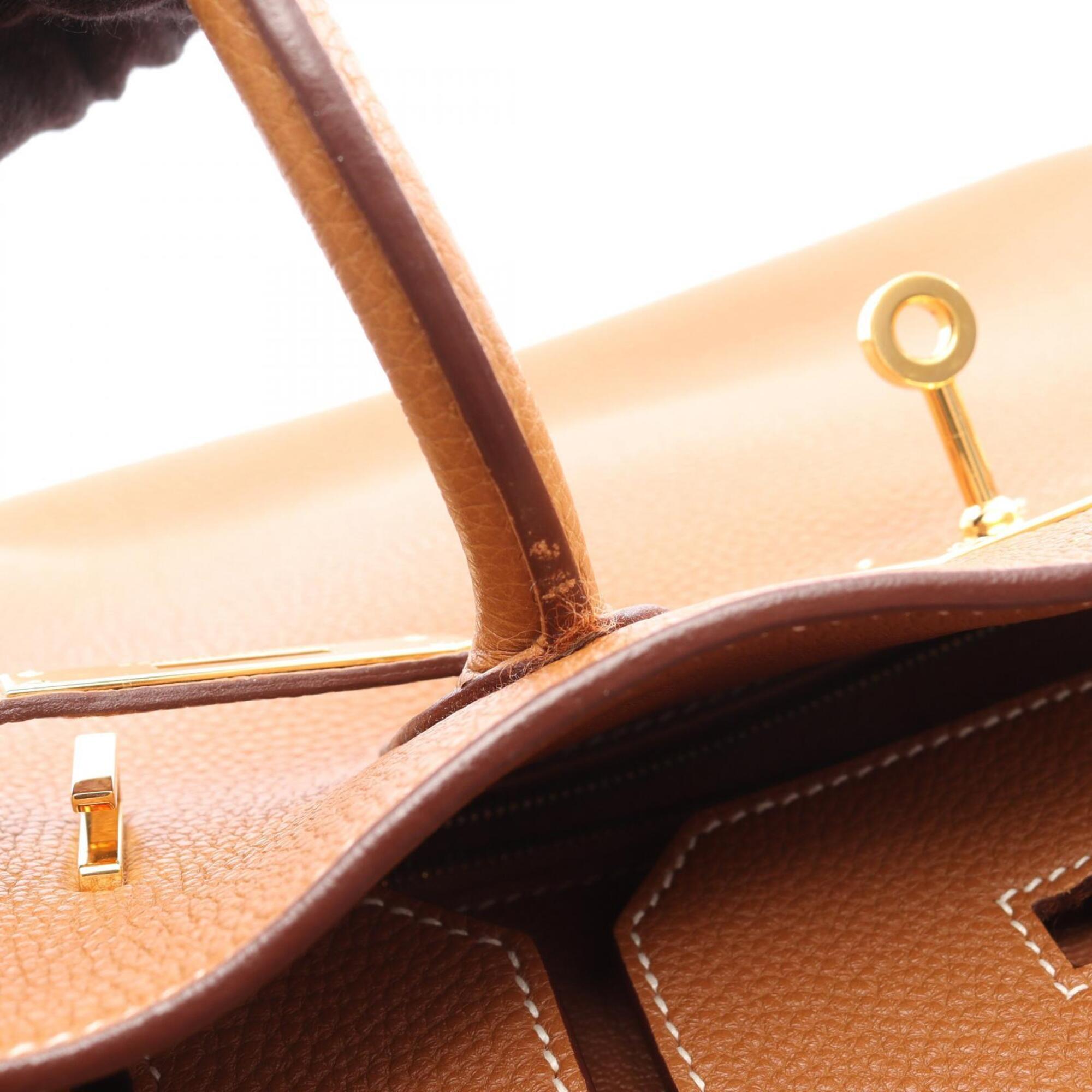 Hermes Brown Togo Leather Handbag (Pre-Owned)