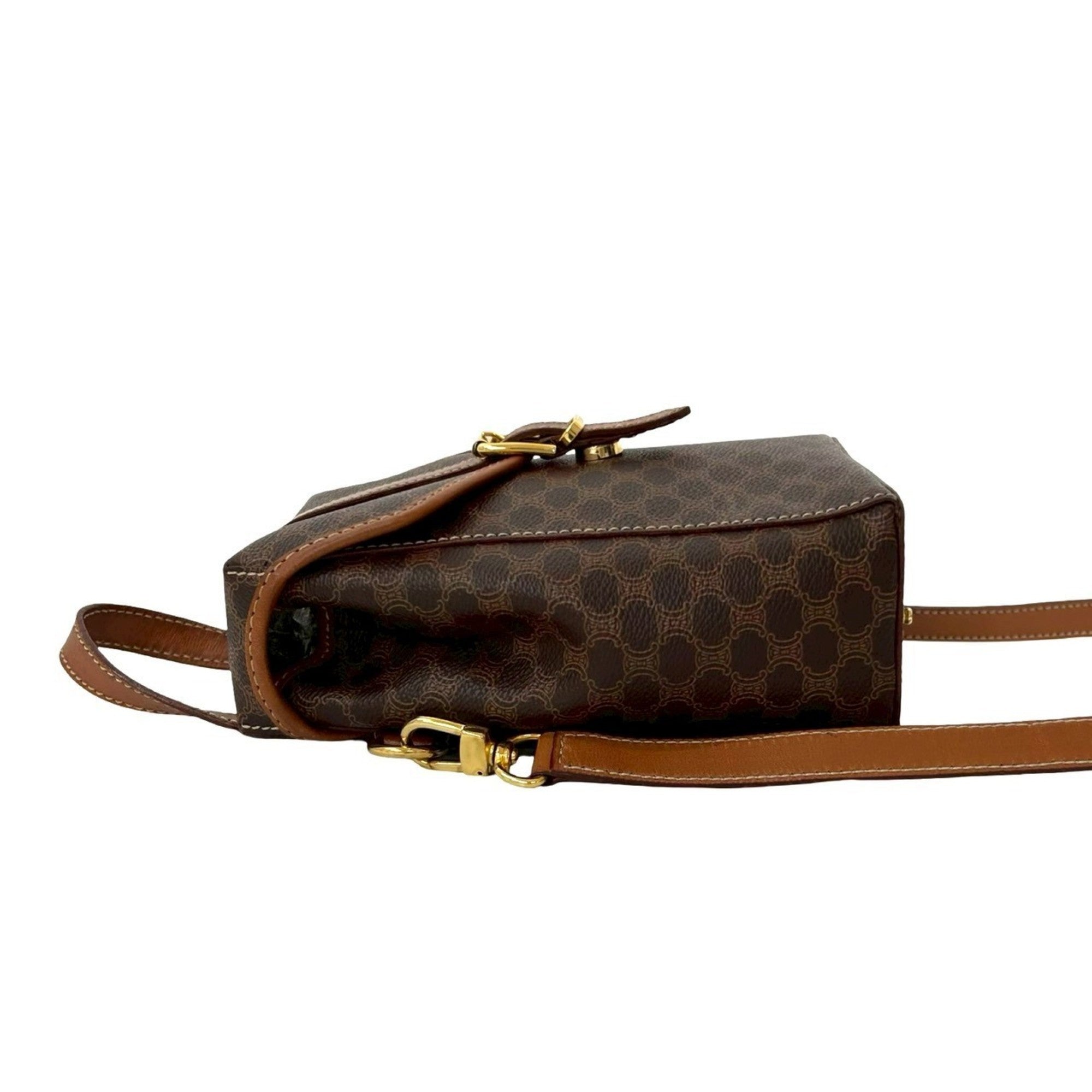 Celine Brown Leather Pvc Handbag Sling Bag (Pre-Owned)