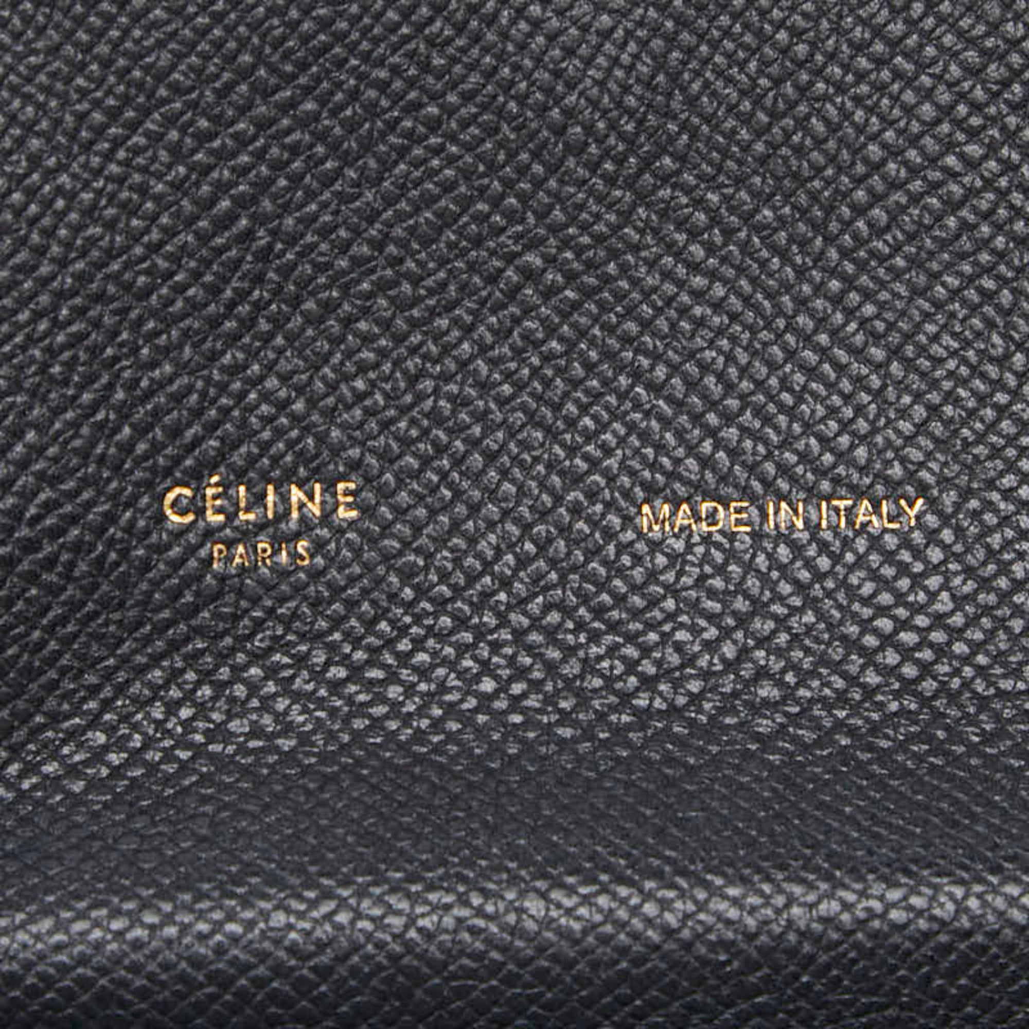 Celine Black Blue Leather Long Wallet (Bi-Fold) (Pre-Owned)