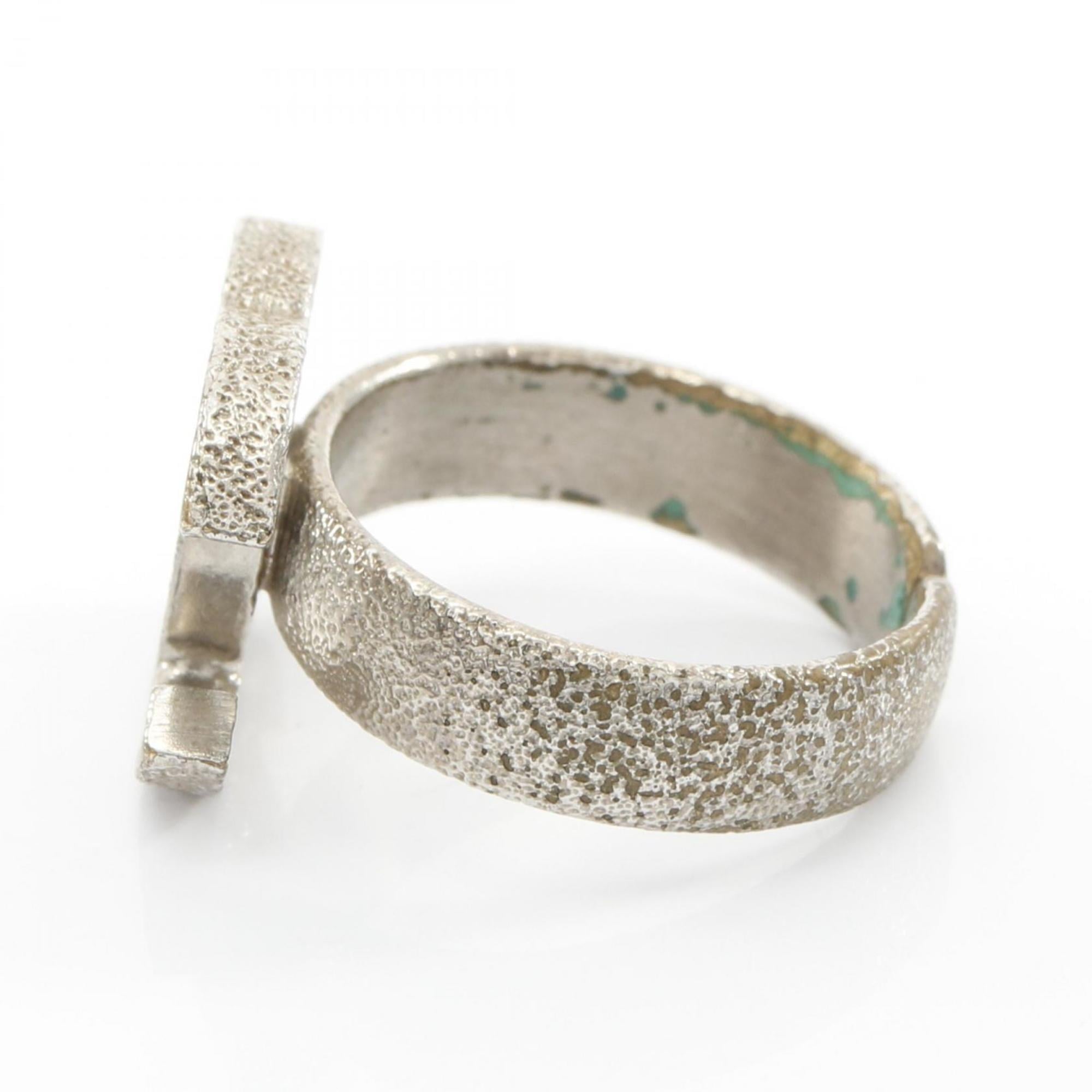 Chanel Silver Stainless Steel Band Ring (Pre-Owned)