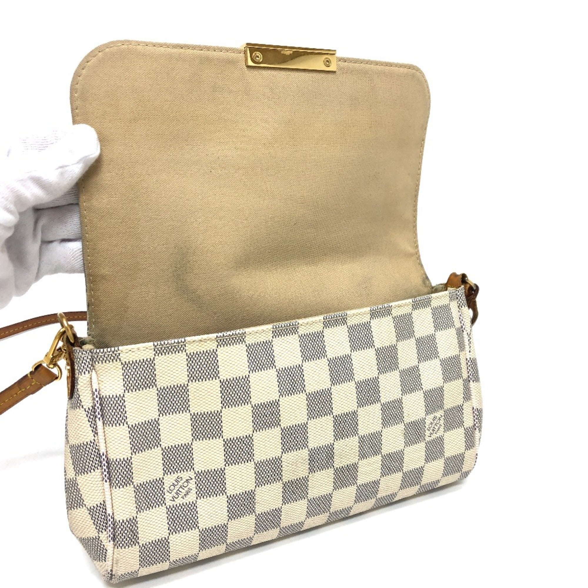 Louis Vuitton Brown Galle White Damier Azur Shoulder Bag (Pre-Owned)