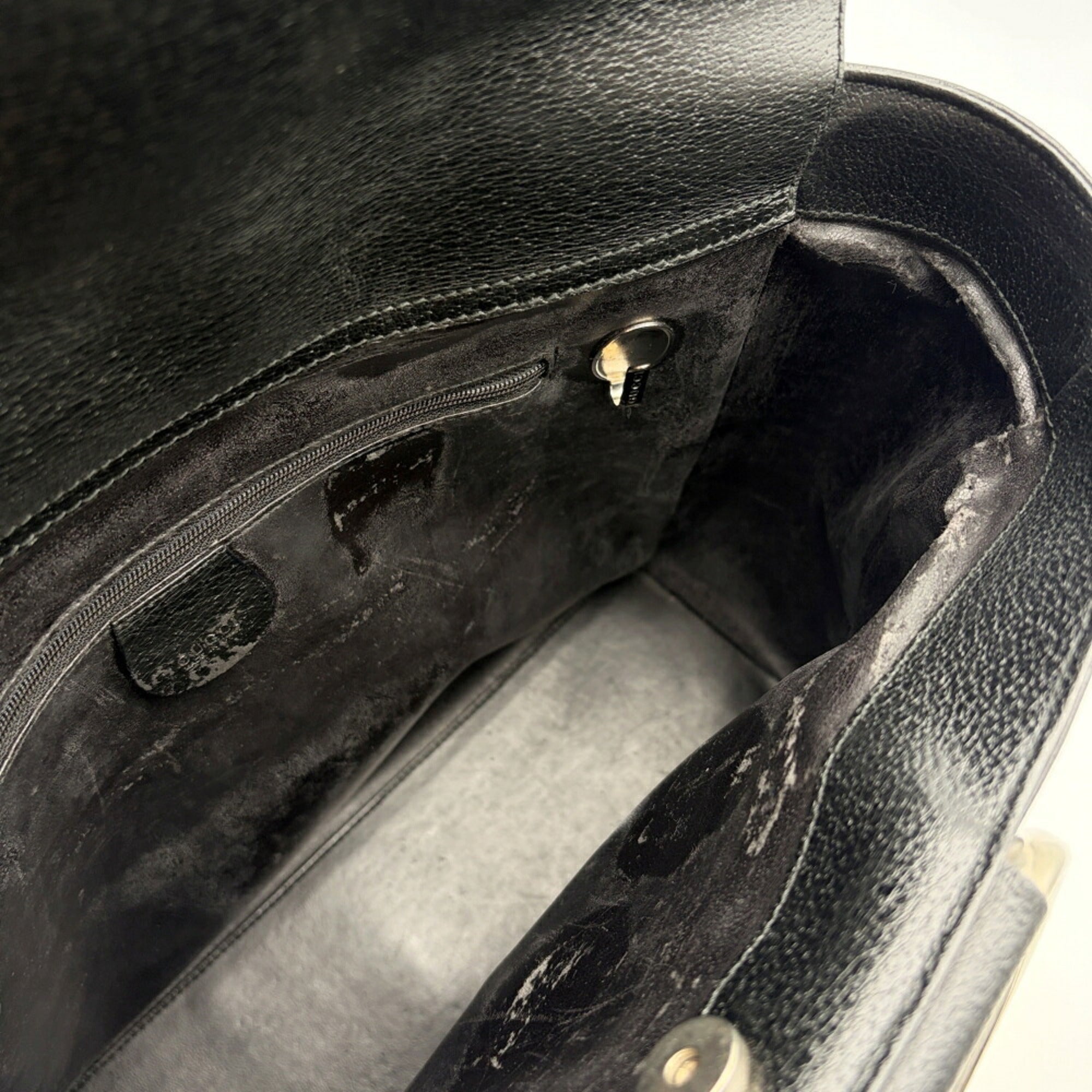 Gucci Black Leather Tote Bag (Pre-Owned)