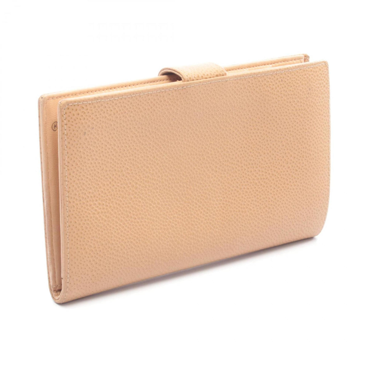 Chanel Beige Leather Long Wallet (Bi-Fold) (Pre-Owned)