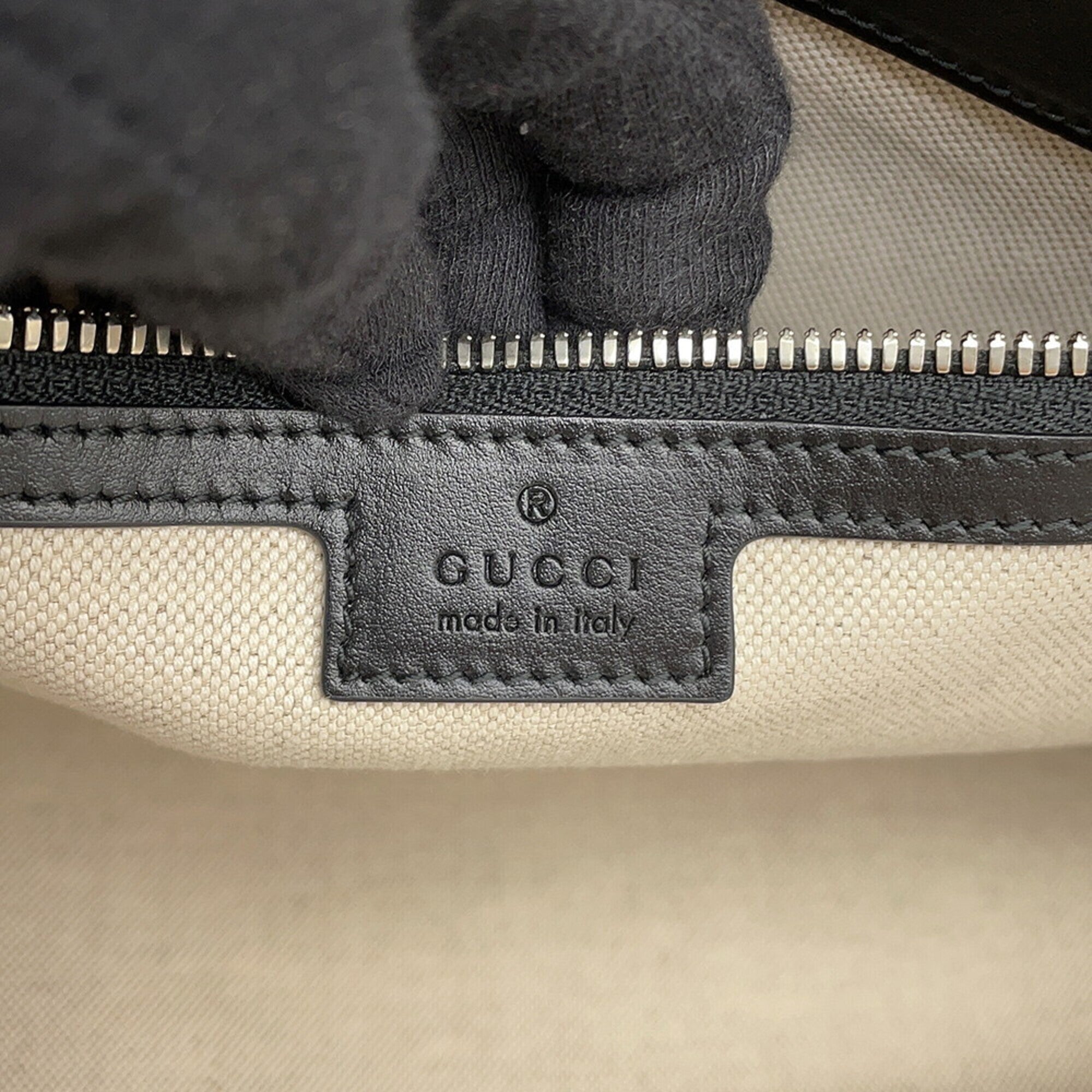 Gucci Black Leather Handbag Tote Bag (Pre-Owned)