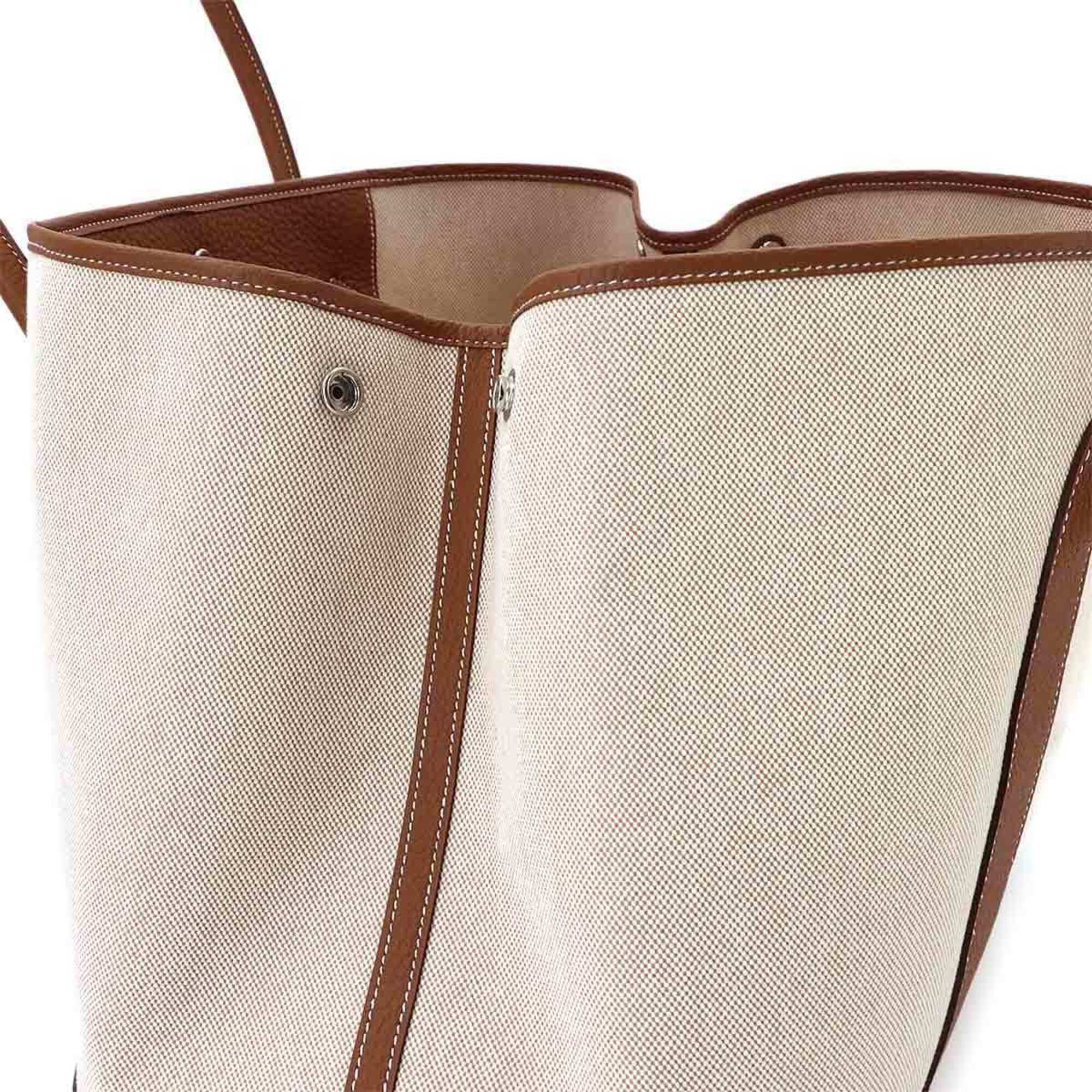 Hermes Ecru Gold Toile H Negonda Leather Tote Bag (Pre-Owned)