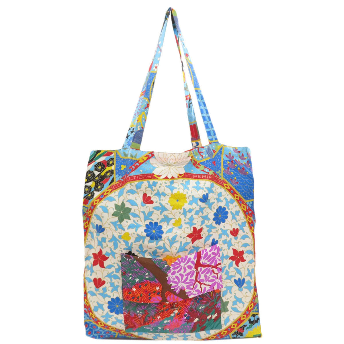 Hermes Blue Purple Red Color Silk Eco-Bag Handbag (Pre-Owned)