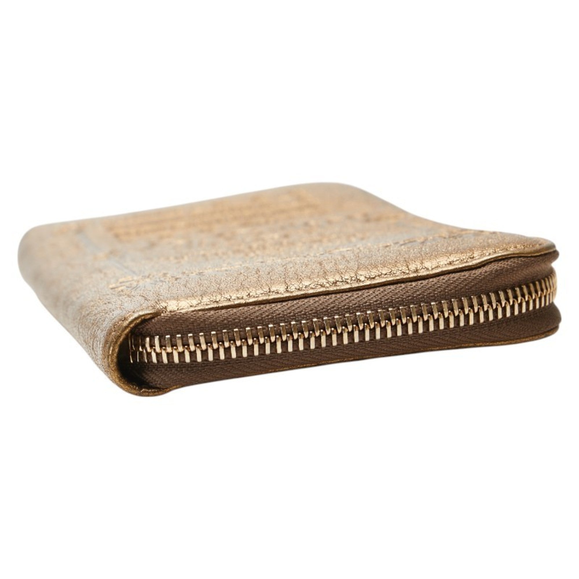 Bvlgari Collezione Gold Leather Long Wallet (Bi-Fold) (Pre-Owned)