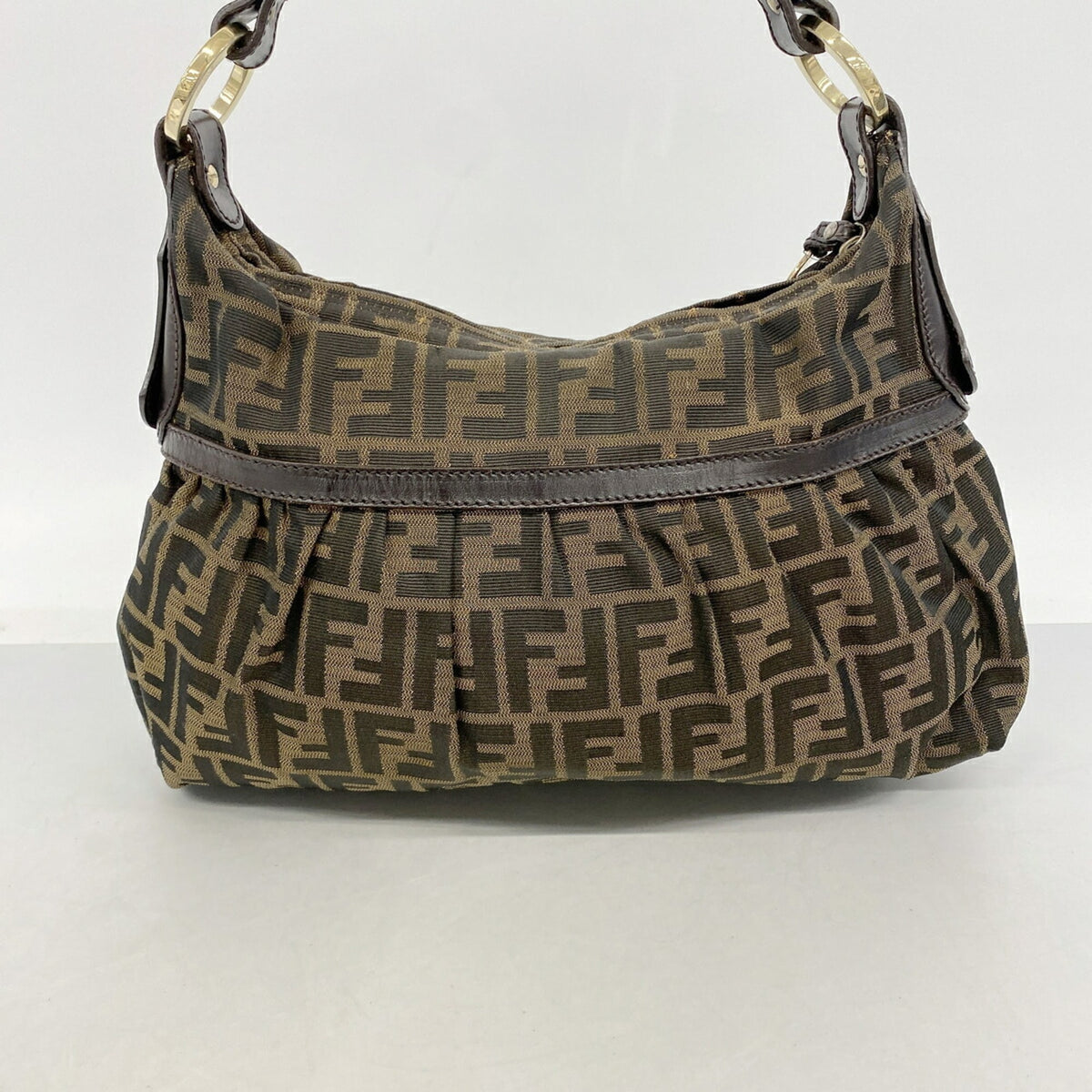 Fendi Brown Nylon Canvas Shoulder Bag (Pre-Owned)