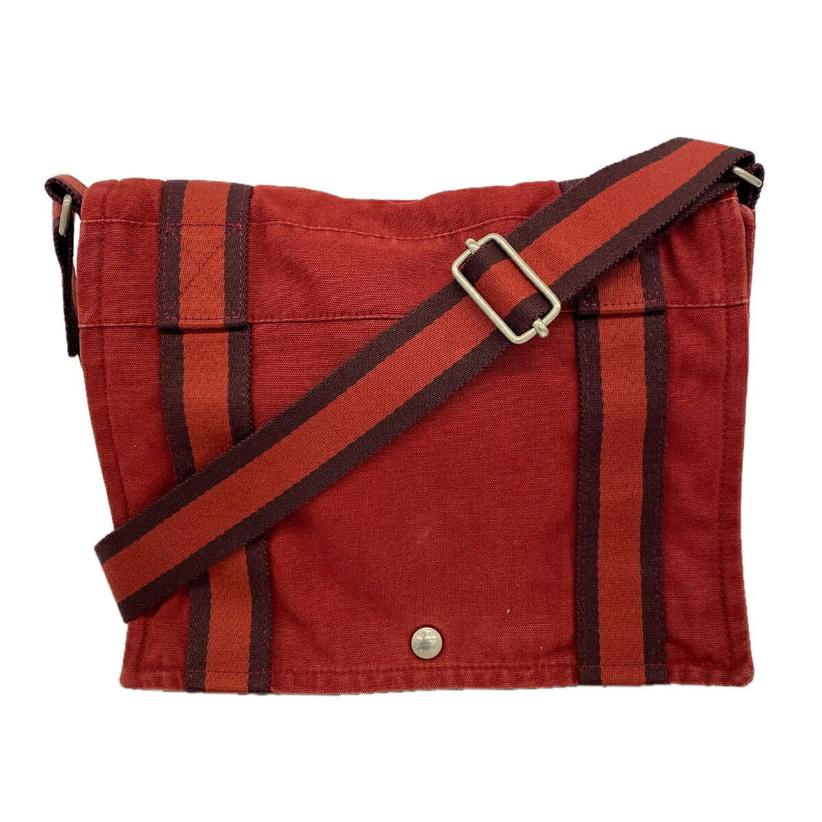 Hermes Bordeaux Canvas Shoulder Bag (Pre-Owned)