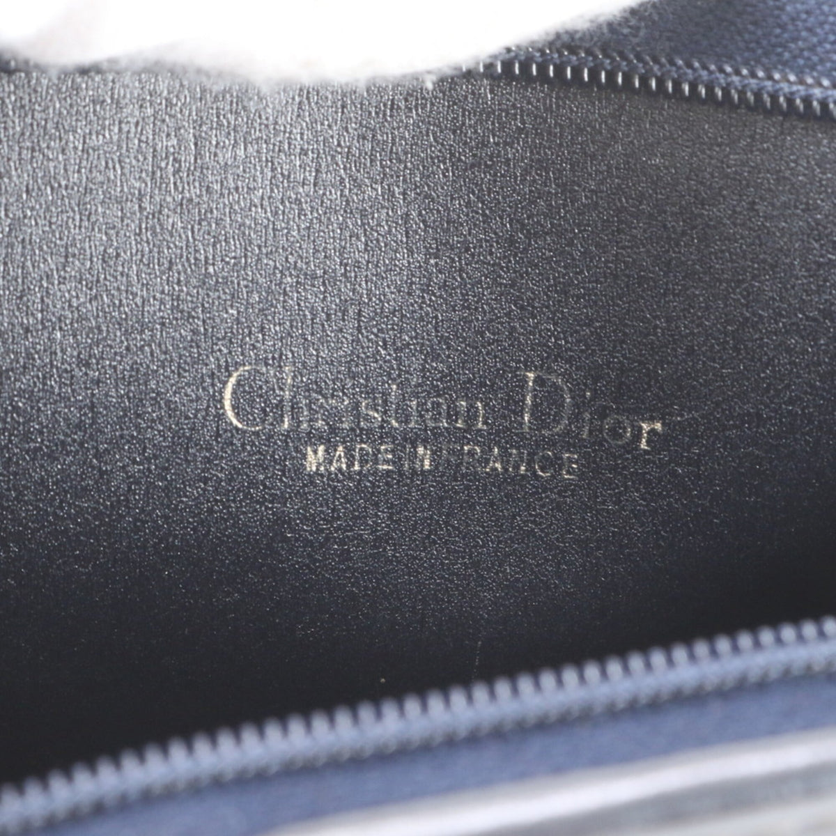 Christian Dior Navy Leather Canvas Shoulder Bag (Pre-Owned)