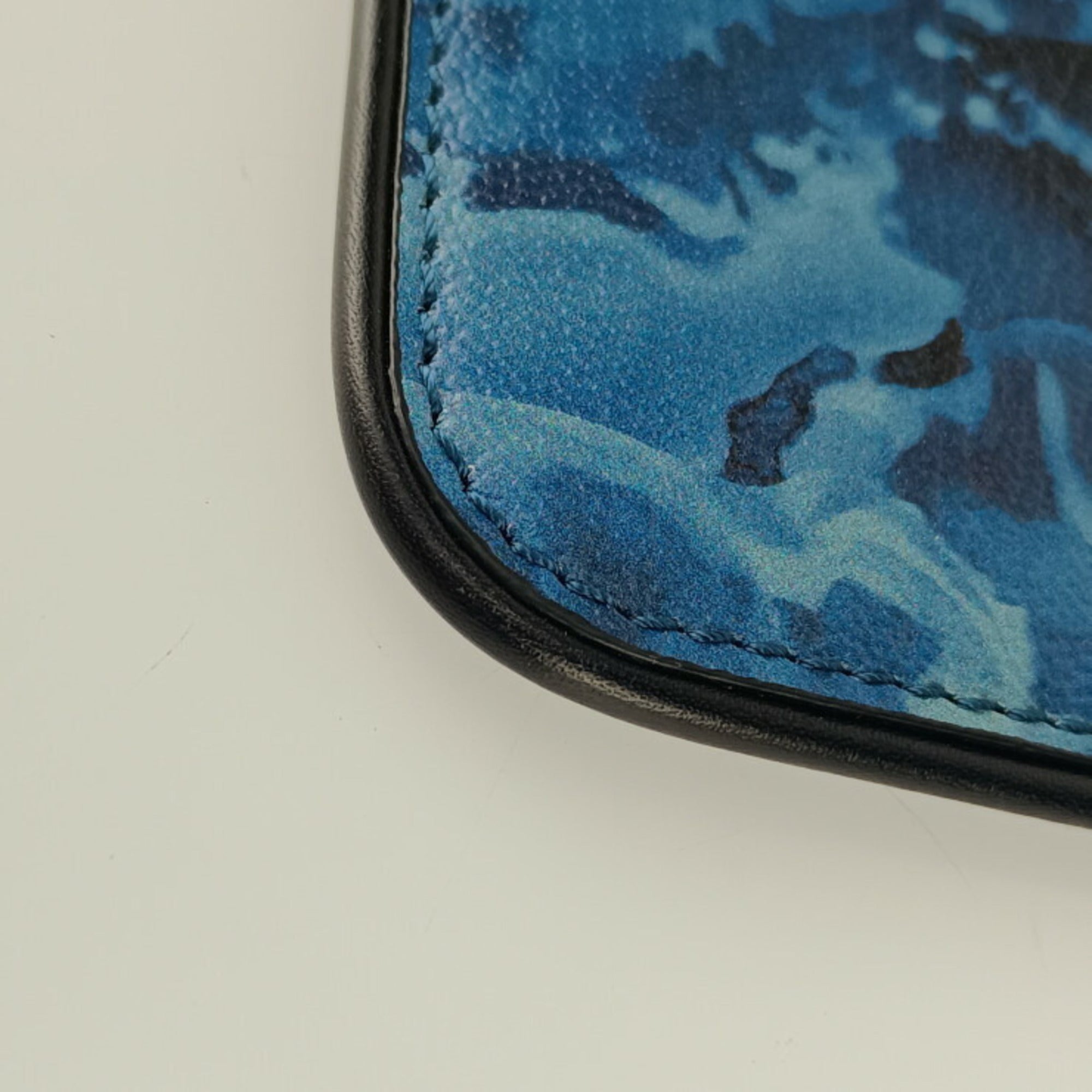 Dunhill Blue Leather Clutch Bag Pouch (Pre-Owned)