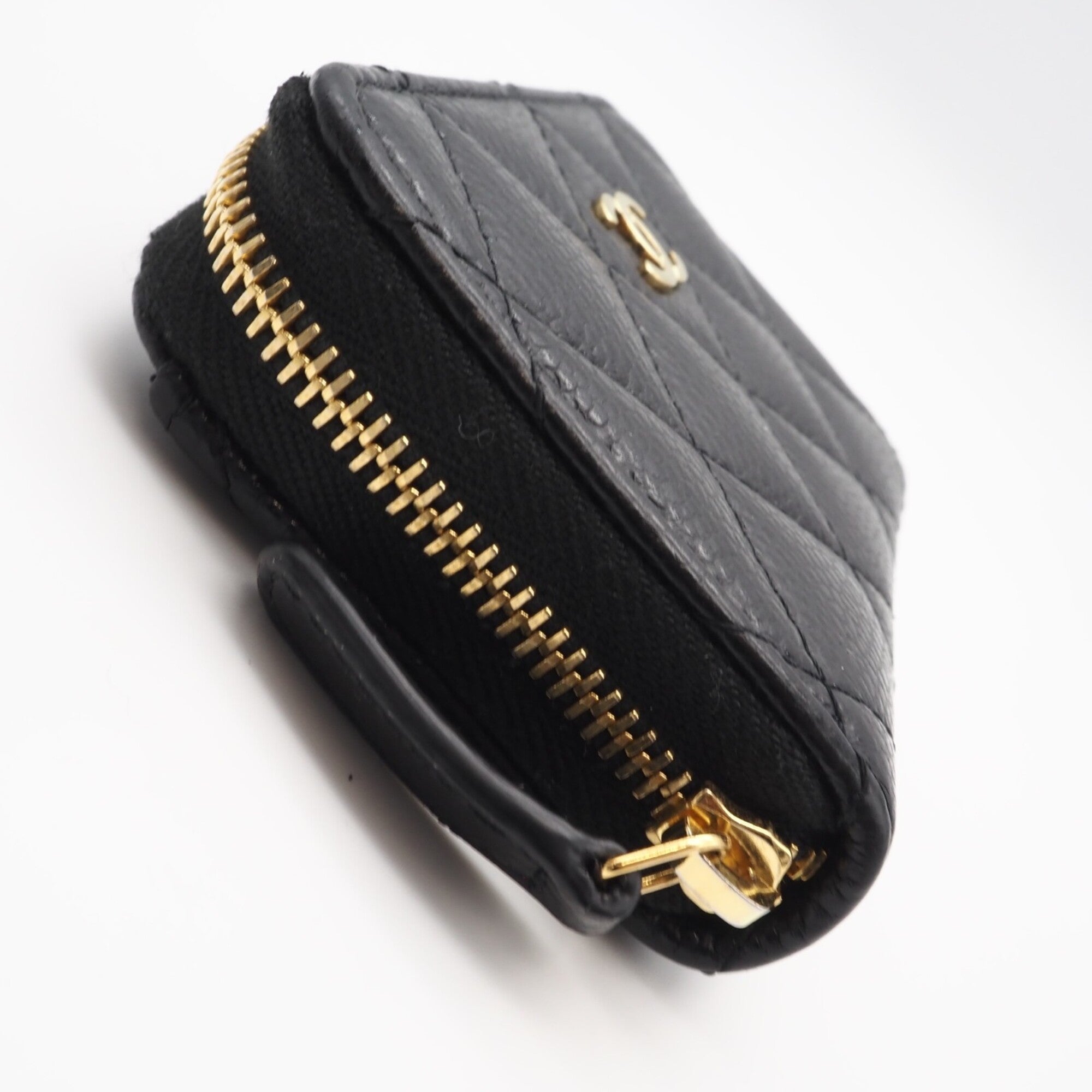 Chanel Black Grained Calfskin Coin Purse/Coin Case (Pre-Owned)