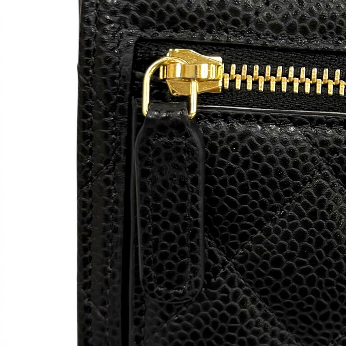 Chanel Black Grained Calfskin Wallet (Tri-Fold) (Pre-Owned)