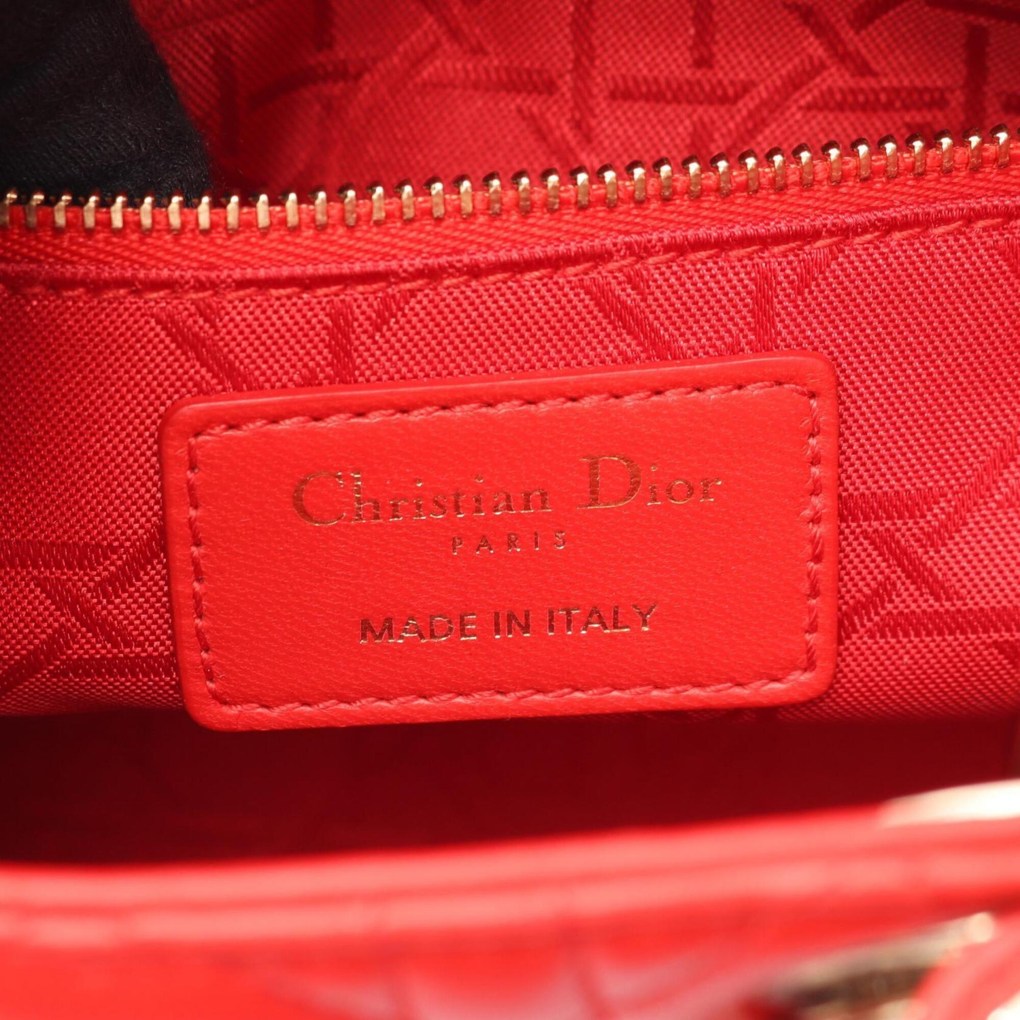 Christian Dior Red Color Leather Handbag (Pre-Owned)